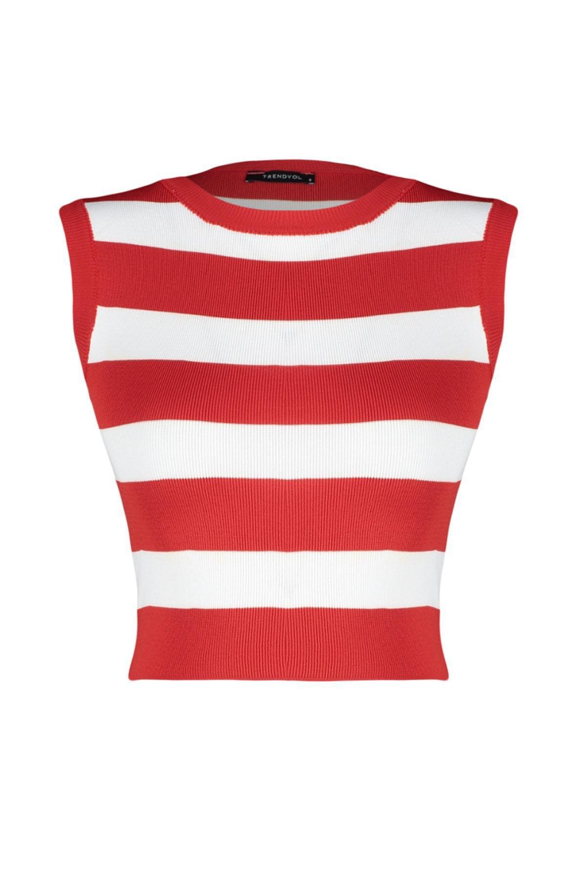 Red Striped Crop Top, , large image number 5