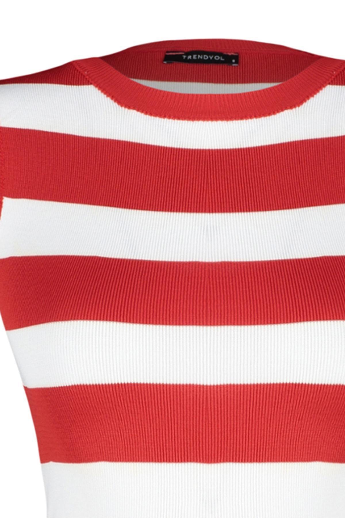 Red Striped Crop Top, , large image number 6
