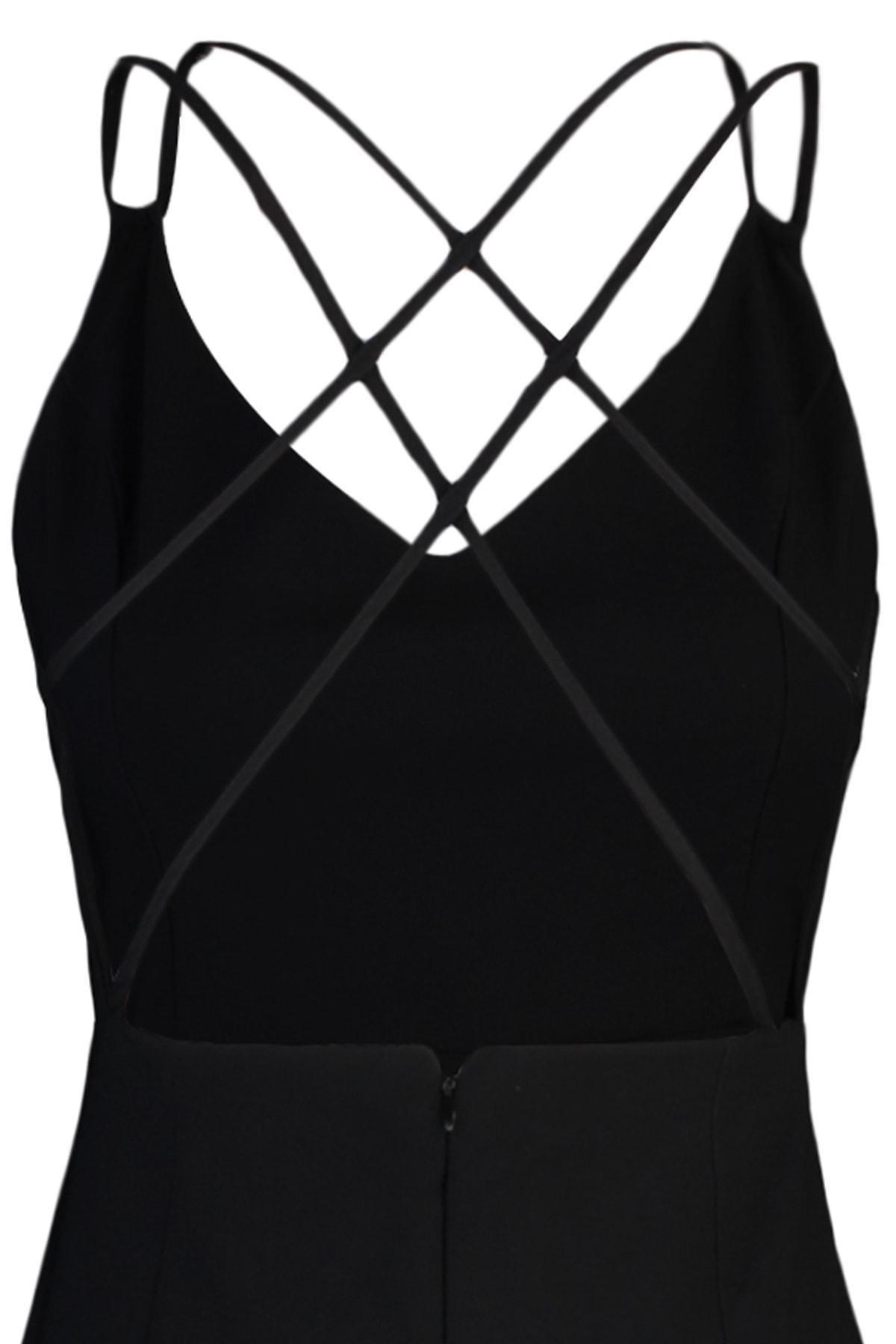 Black Bodycon V-Neck Dress, , large image number 6