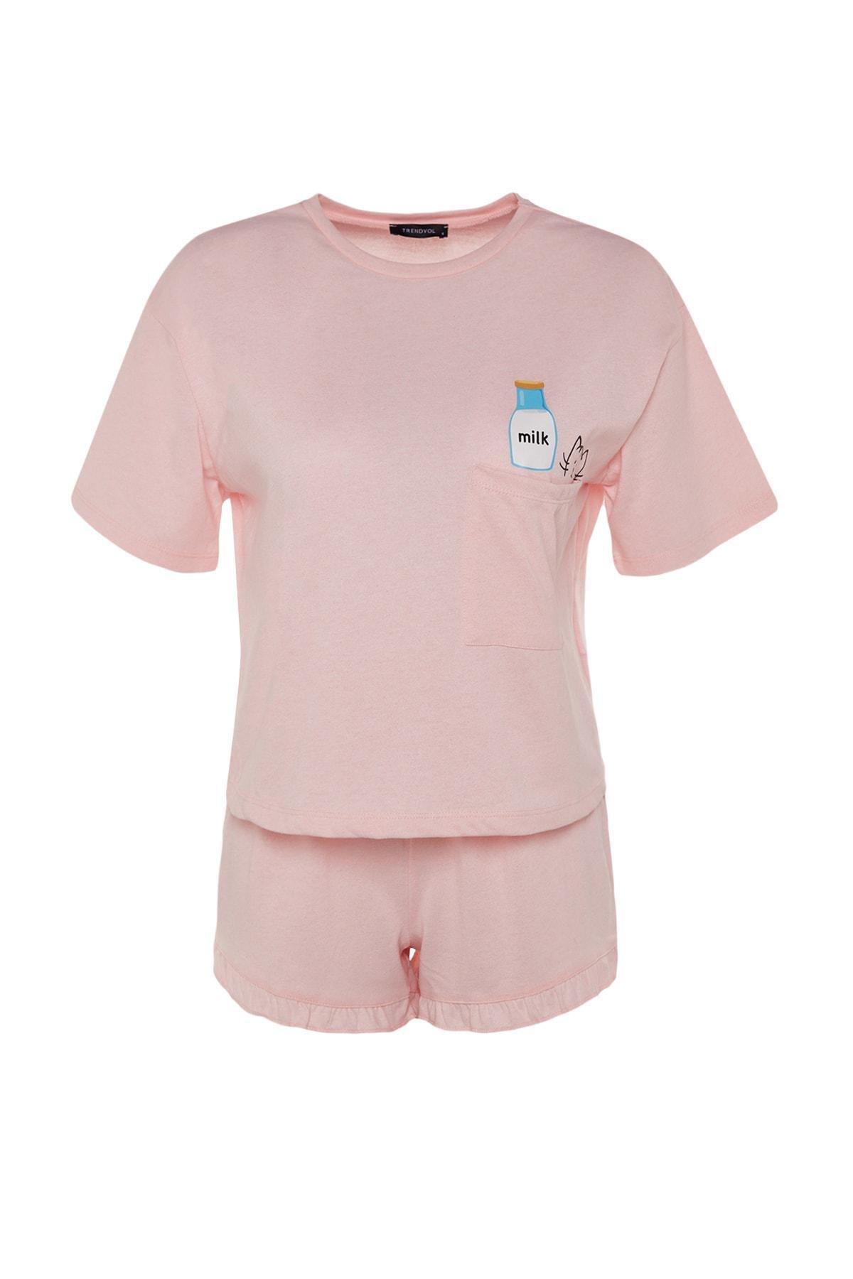 Pink Plain Pajama Set, , large image number 5
