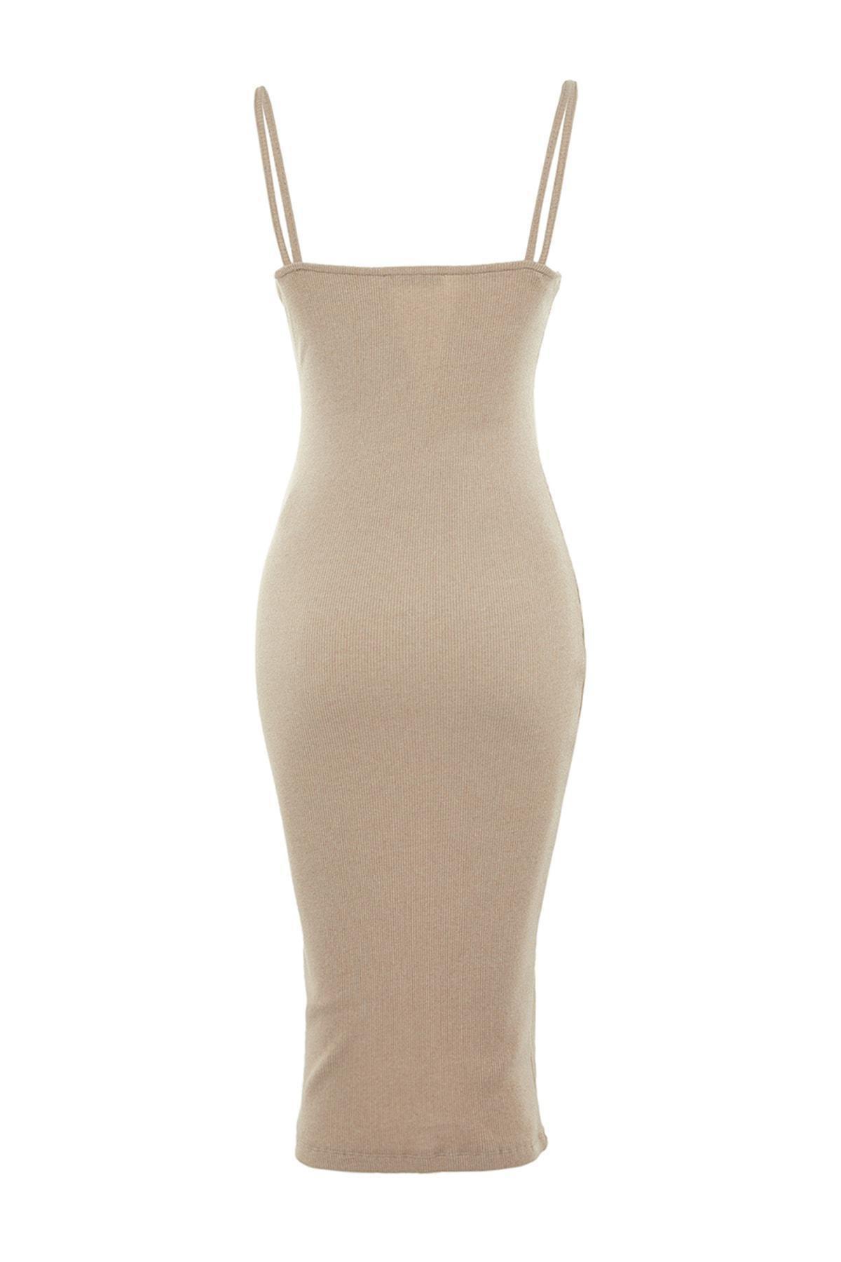 Brown Fitted Bodycon Dress, , large image number 5