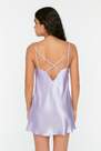 Trendyol - Purple One Shoulder V-Neck Nightgown