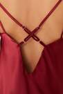 Trendyol - Burgundy One Shoulder V-Neck Nightgown