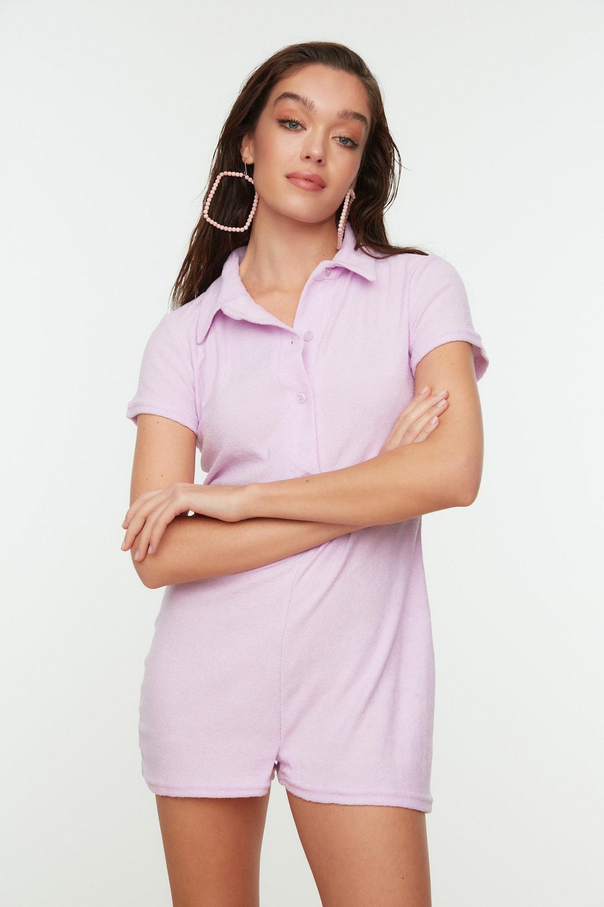 Purple clearance polo jumpsuit