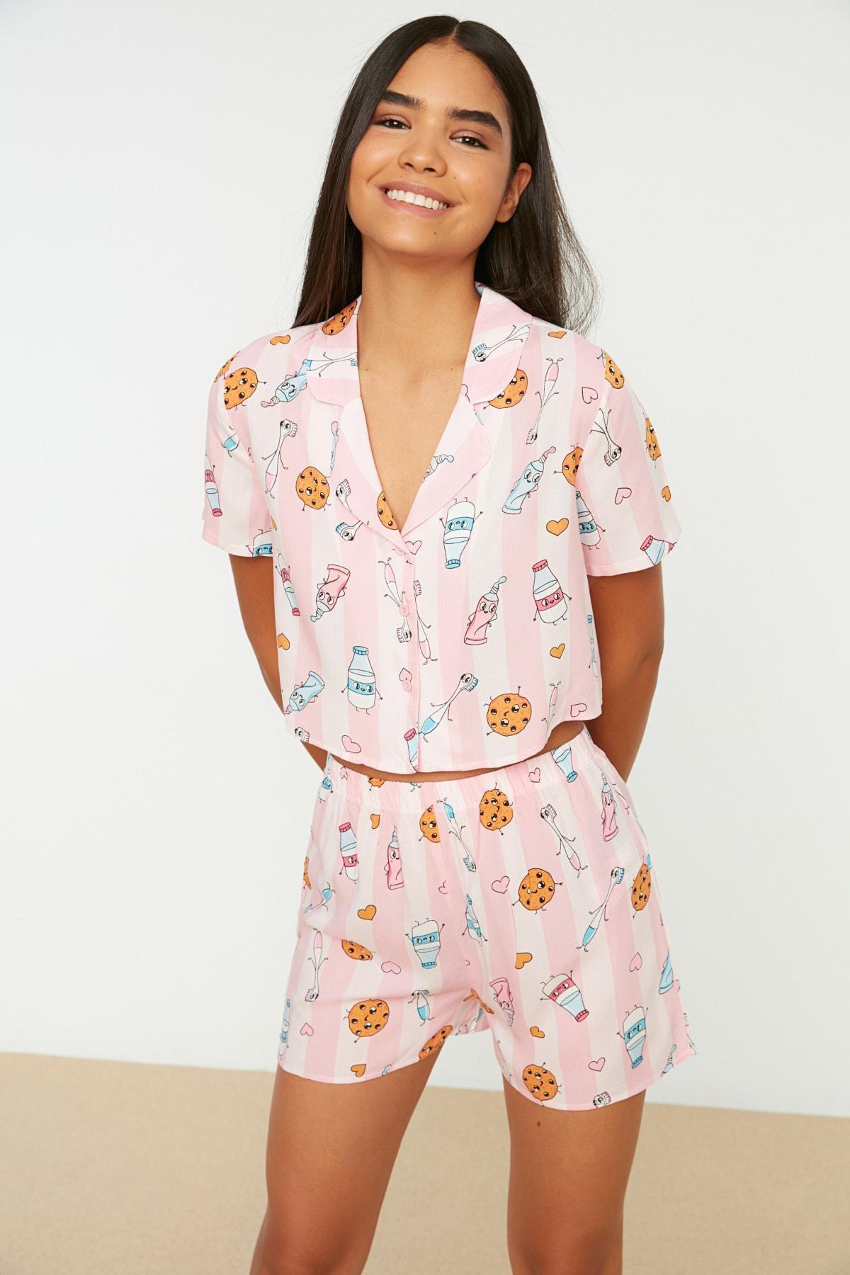 Multicolour Graphic Pajama Set, , large image number 0