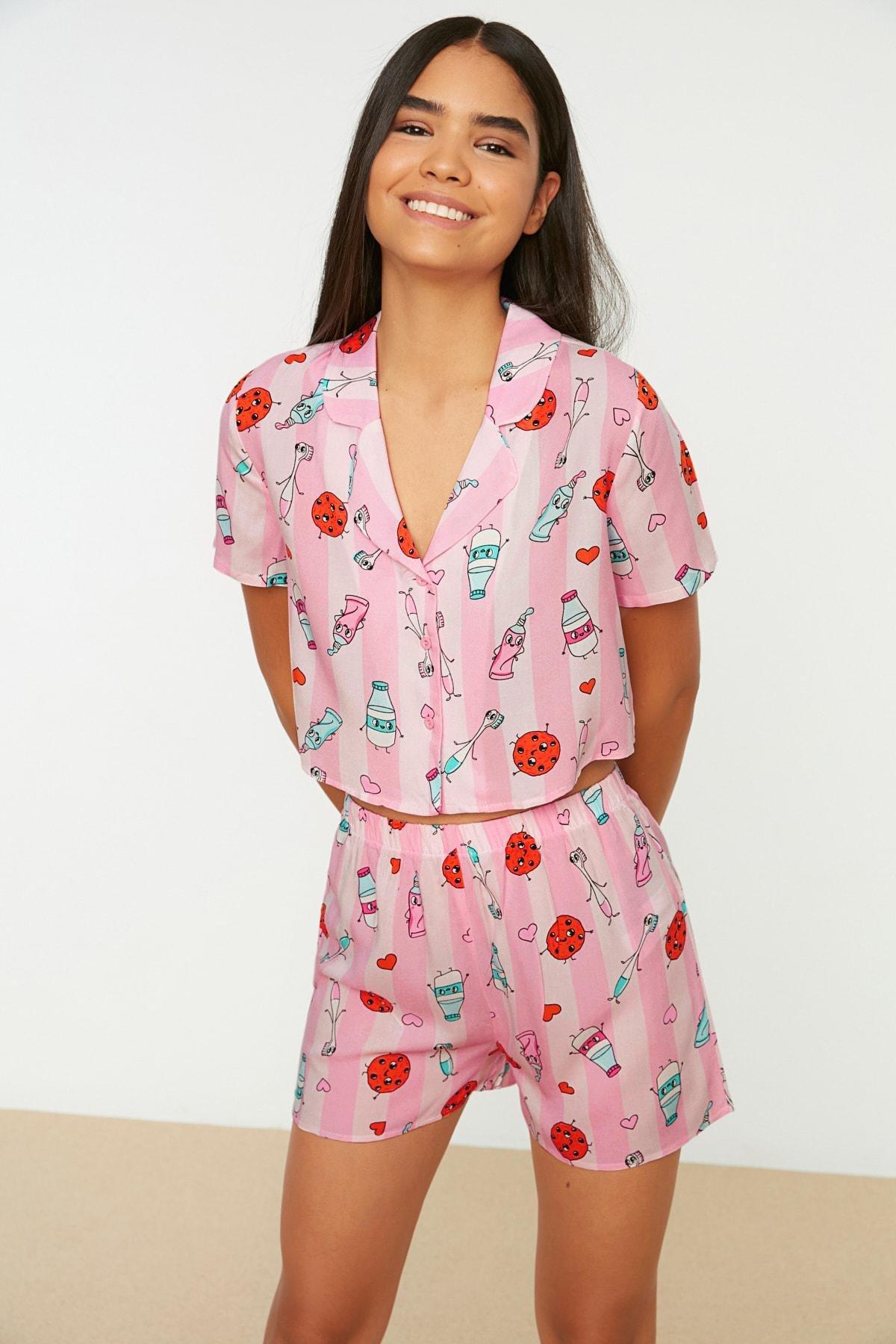 Multicolour Graphic Pajama Set, , large image number 1