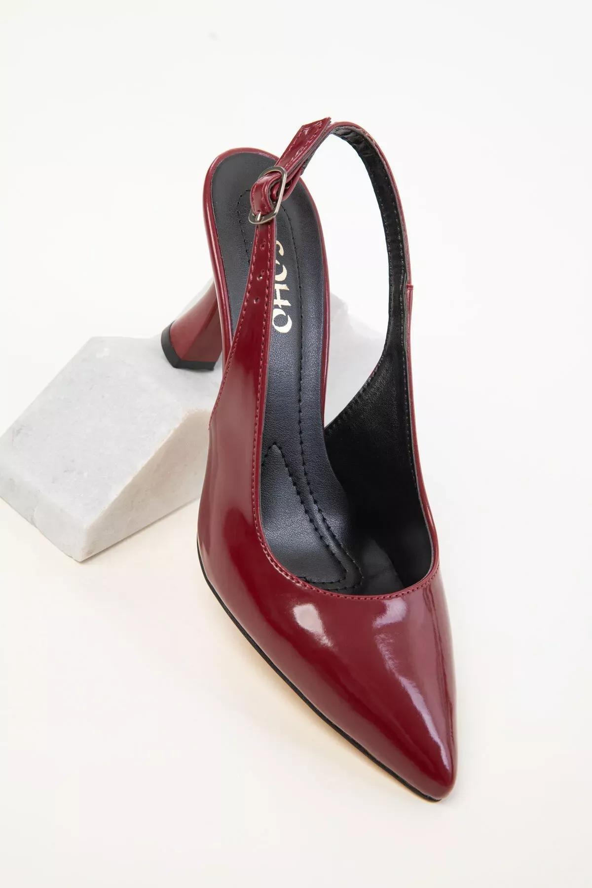 Burgundy Patent Classic Heels, C101_3143, large image number 3