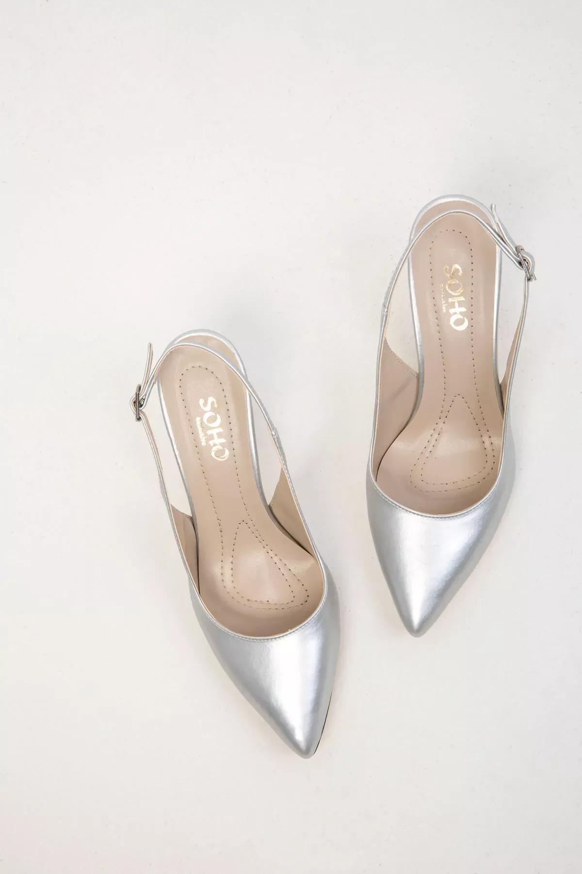 Silver Classic Heeled Shoes, , large image number 3
