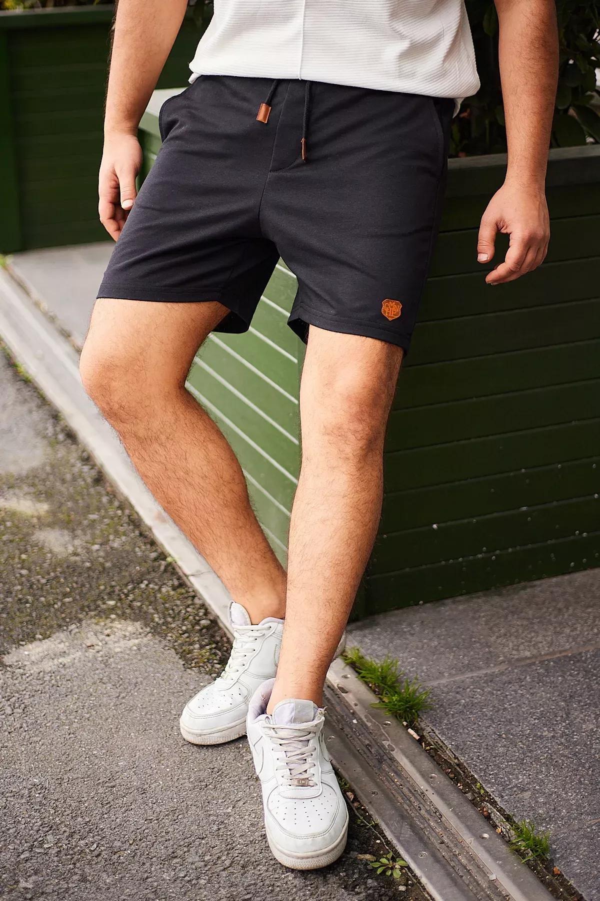 Black Regular Cut Short Laced Shorts, , large image number 0