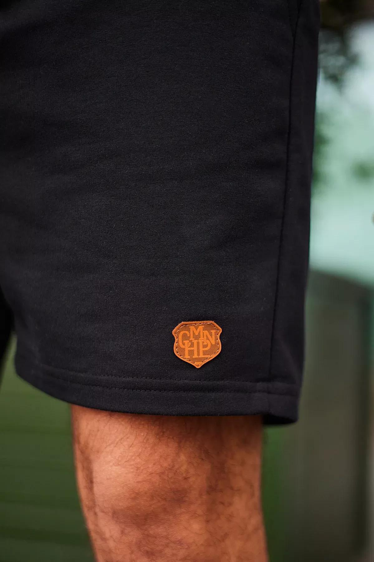 Black Regular Cut Short Laced Shorts, , large image number 1