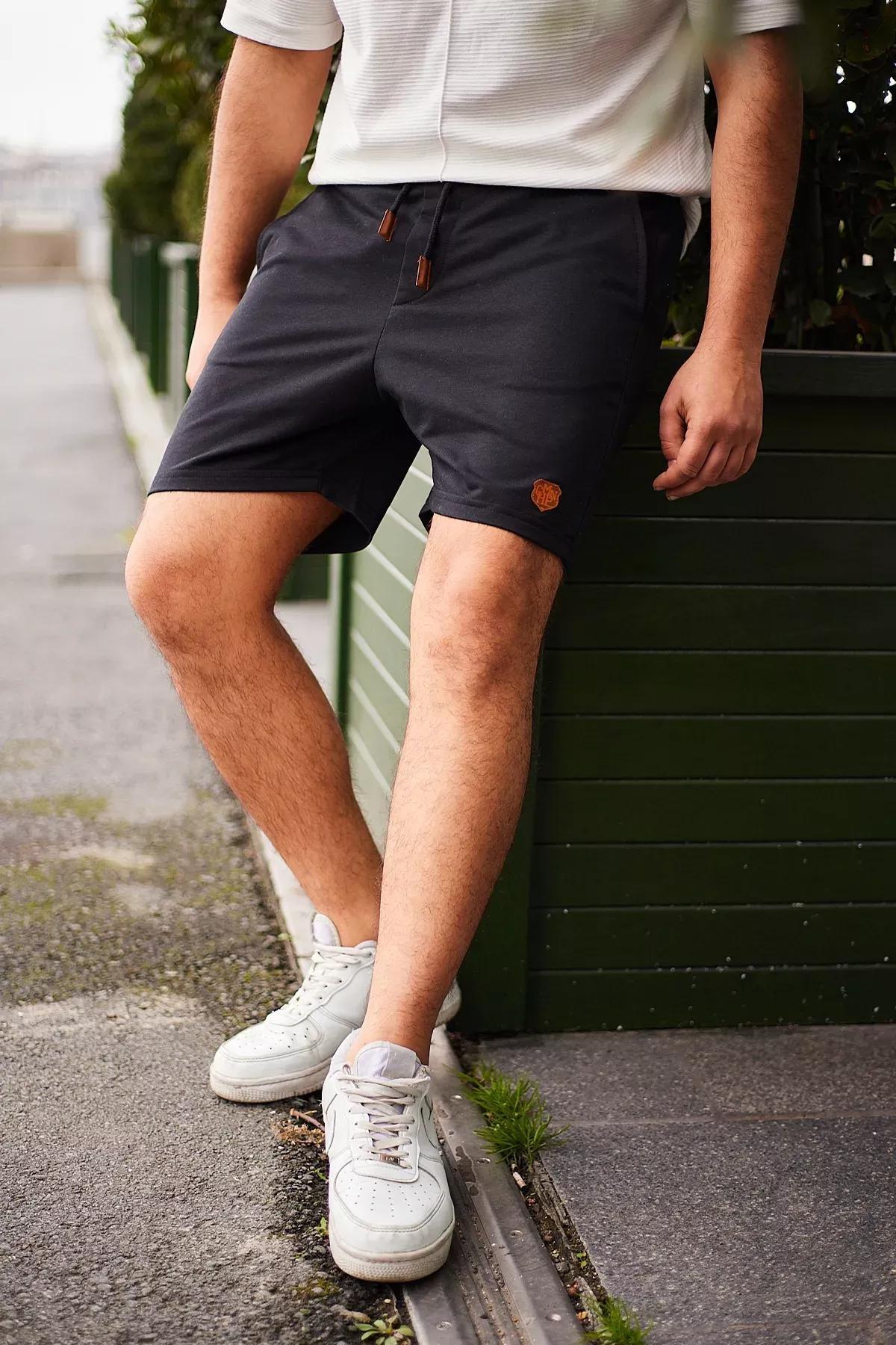 Black Regular Cut Short Laced Shorts, , large image number 3