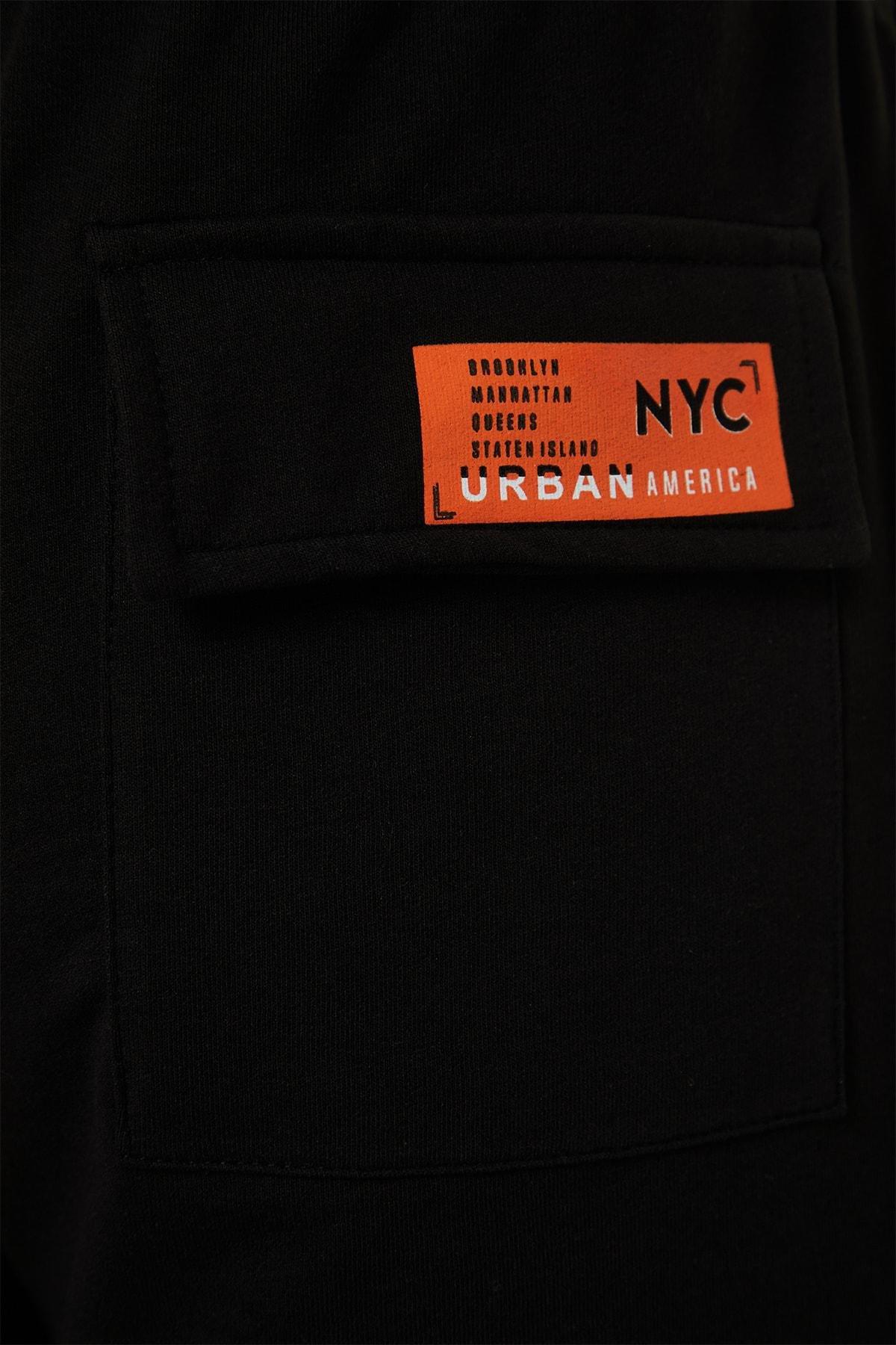 Black Normal Waist Printed Shorts, Black, large image number 6