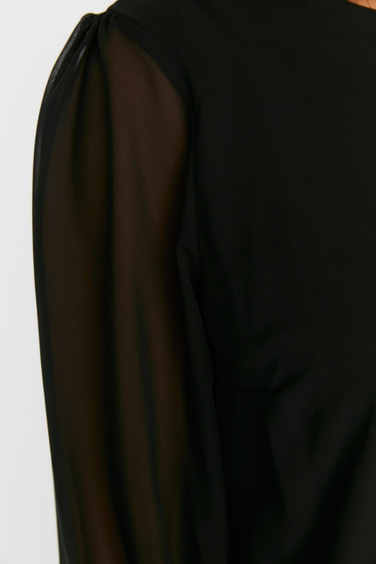 Black Plus Size Mini Dress, , large image number 4