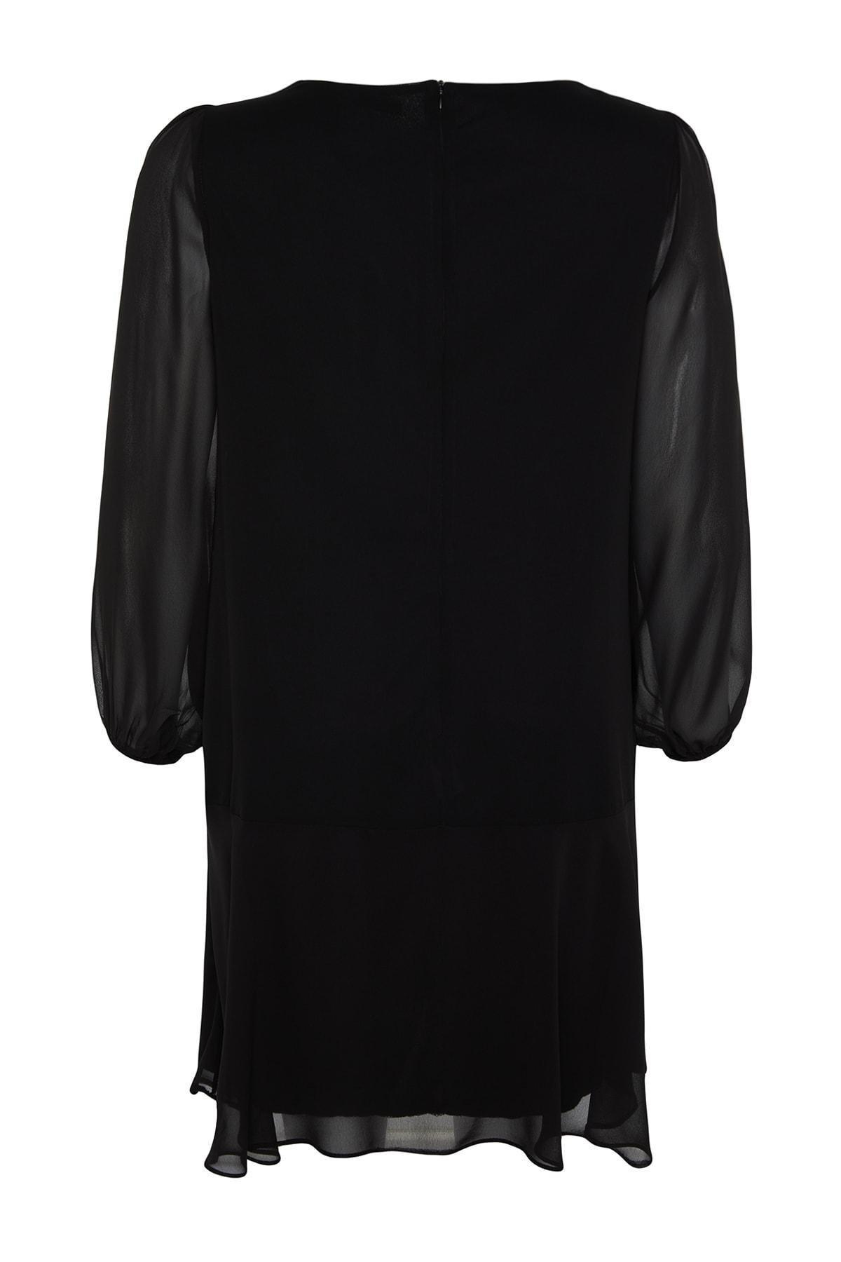 Black Plus Size Mini Dress, , large image number 7
