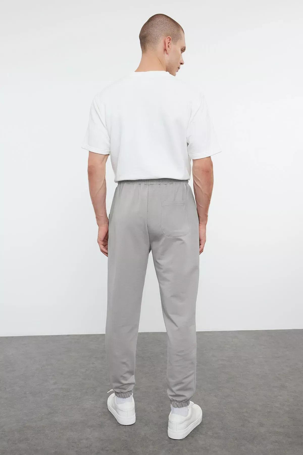 Grey Regular Fit Printed Sweatpants, C101_5662, large image number 4