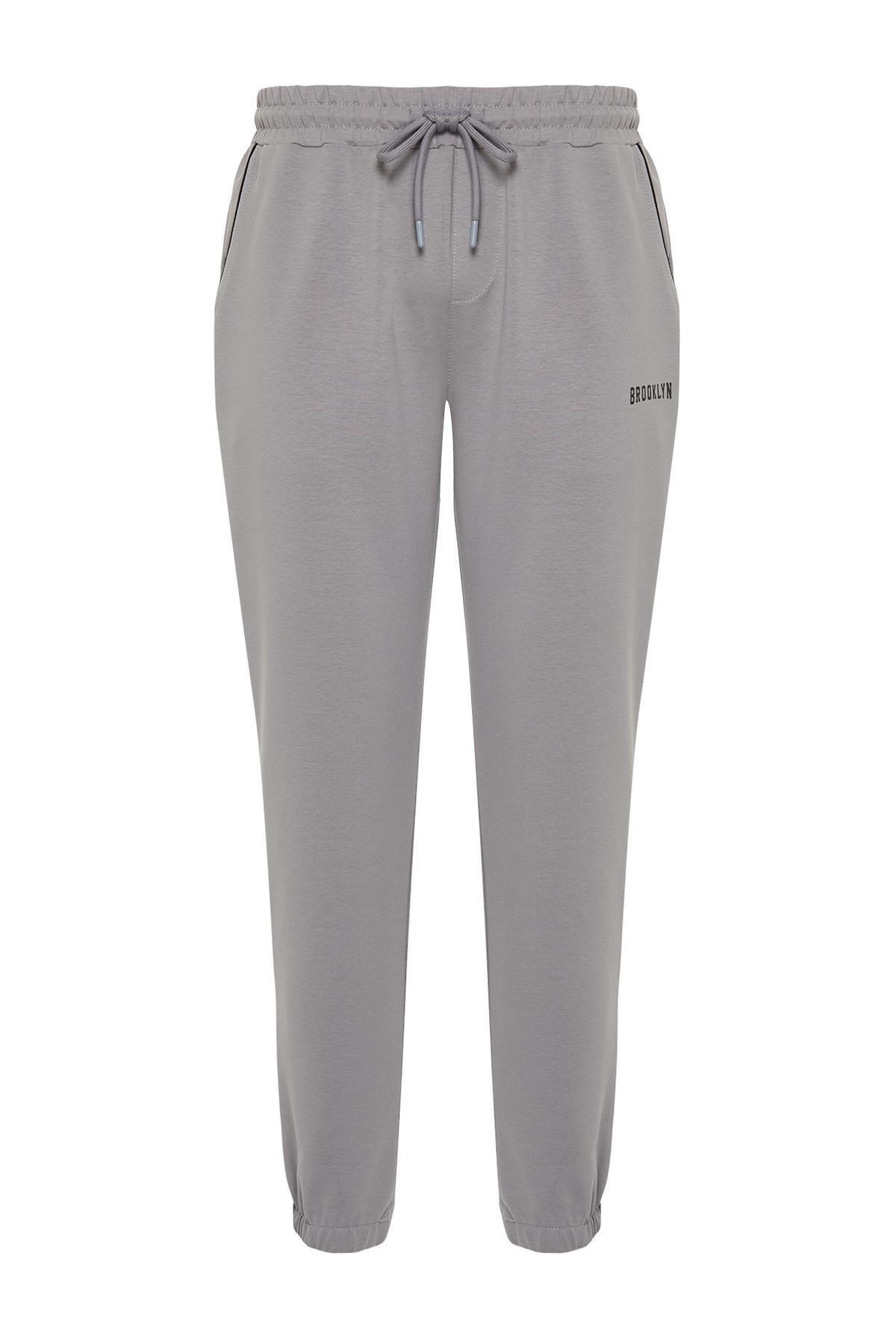 Grey Regular Fit Printed Sweatpants, C101_5662, large image number 5