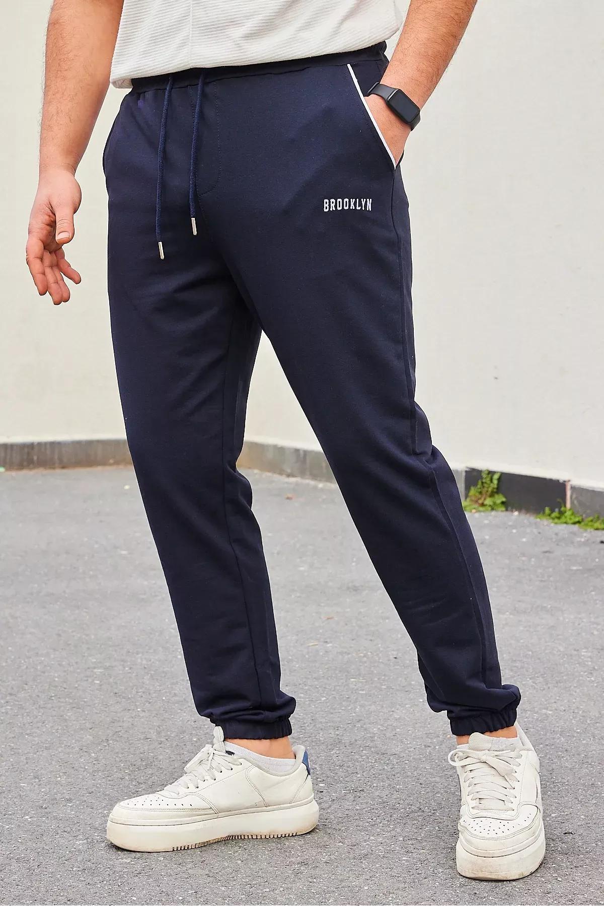 Navy Joggers Sweatpants, Dark blue, medium