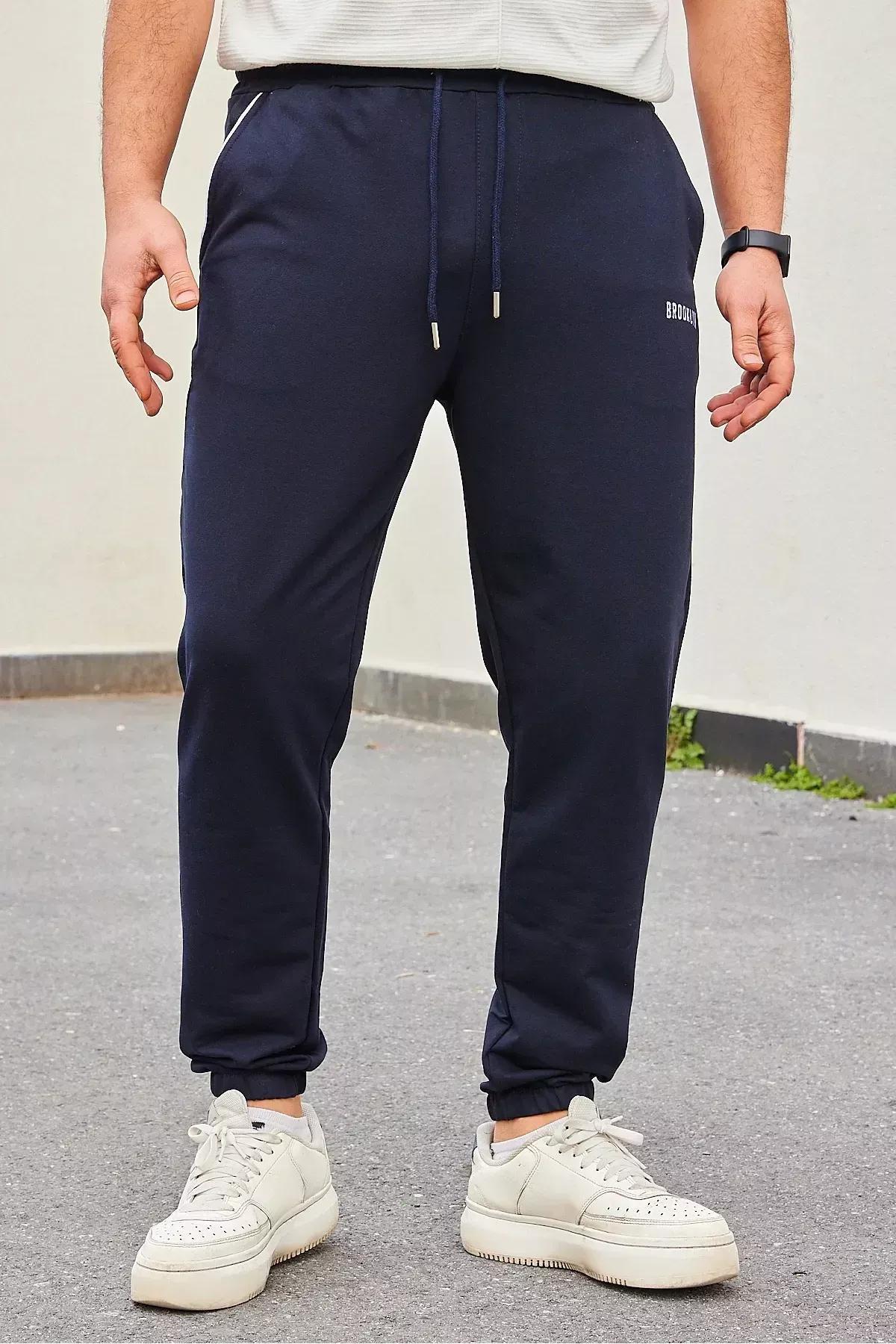 Navy Joggers Sweatpants, Dark blue, medium