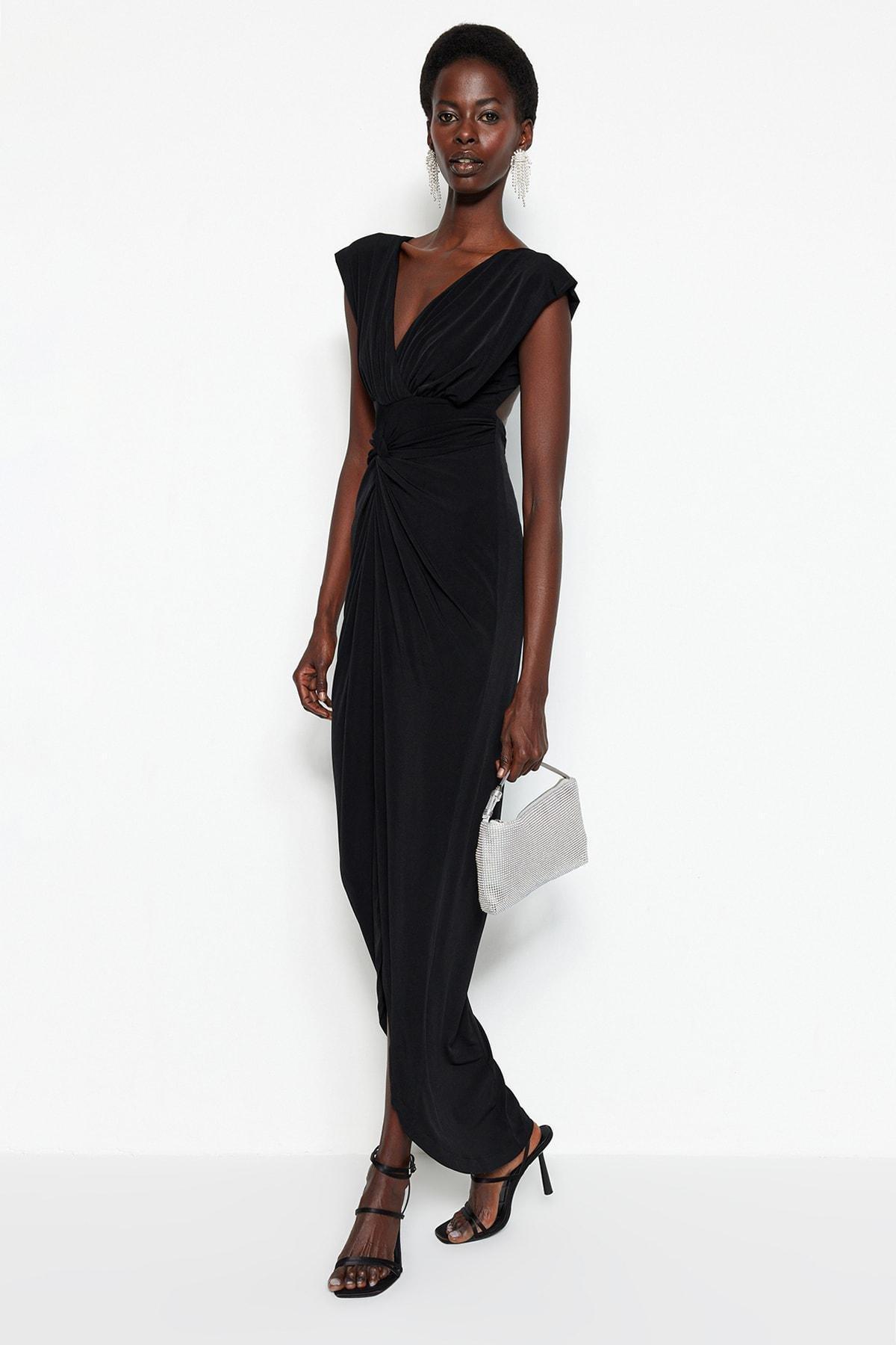 Black Shift Occasionwear Maxi Dress, , large image number 0