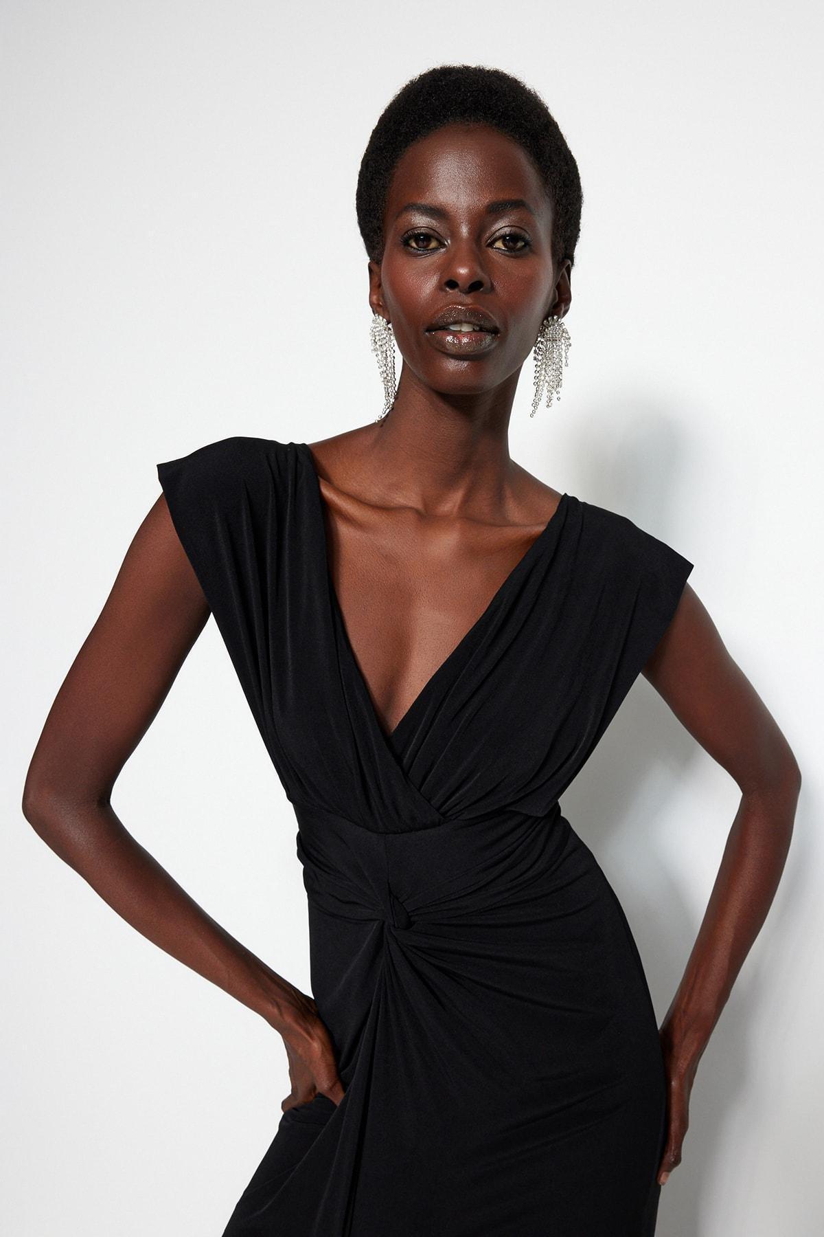 Black Shift Occasionwear Maxi Dress, , large image number 2