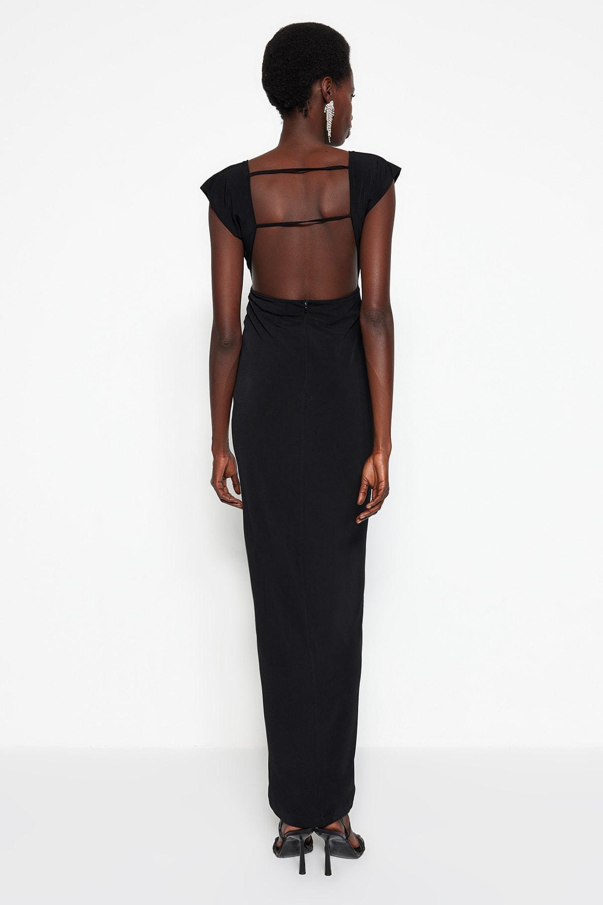 Black Shift Occasionwear Maxi Dress, , large image number 5
