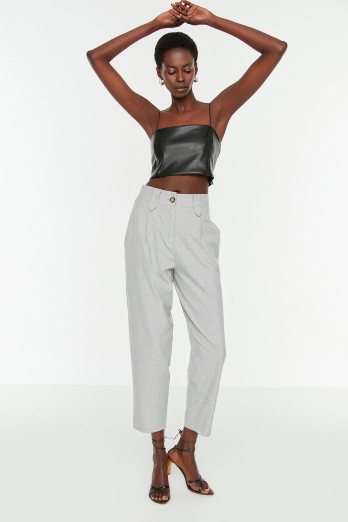 Gray Straight Pants, Gray, large image number 2