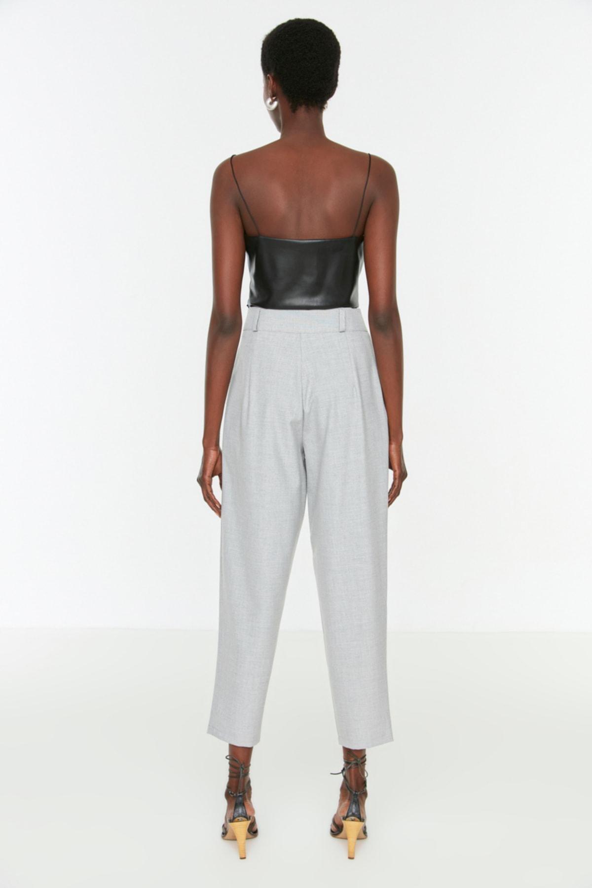 Gray Straight Pants, Gray, large image number 4