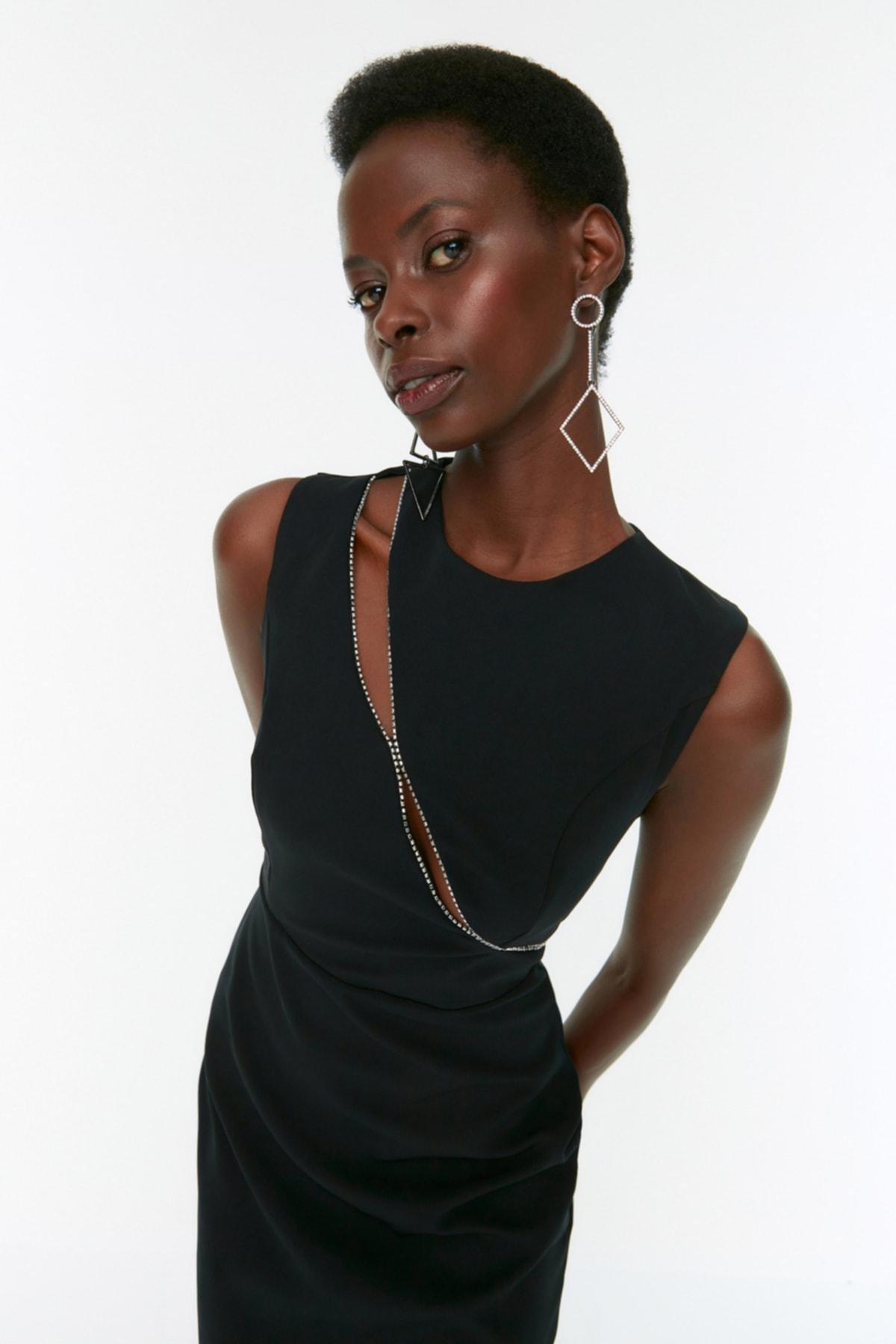 Black Bodycon Midi Dress, , large image number 2
