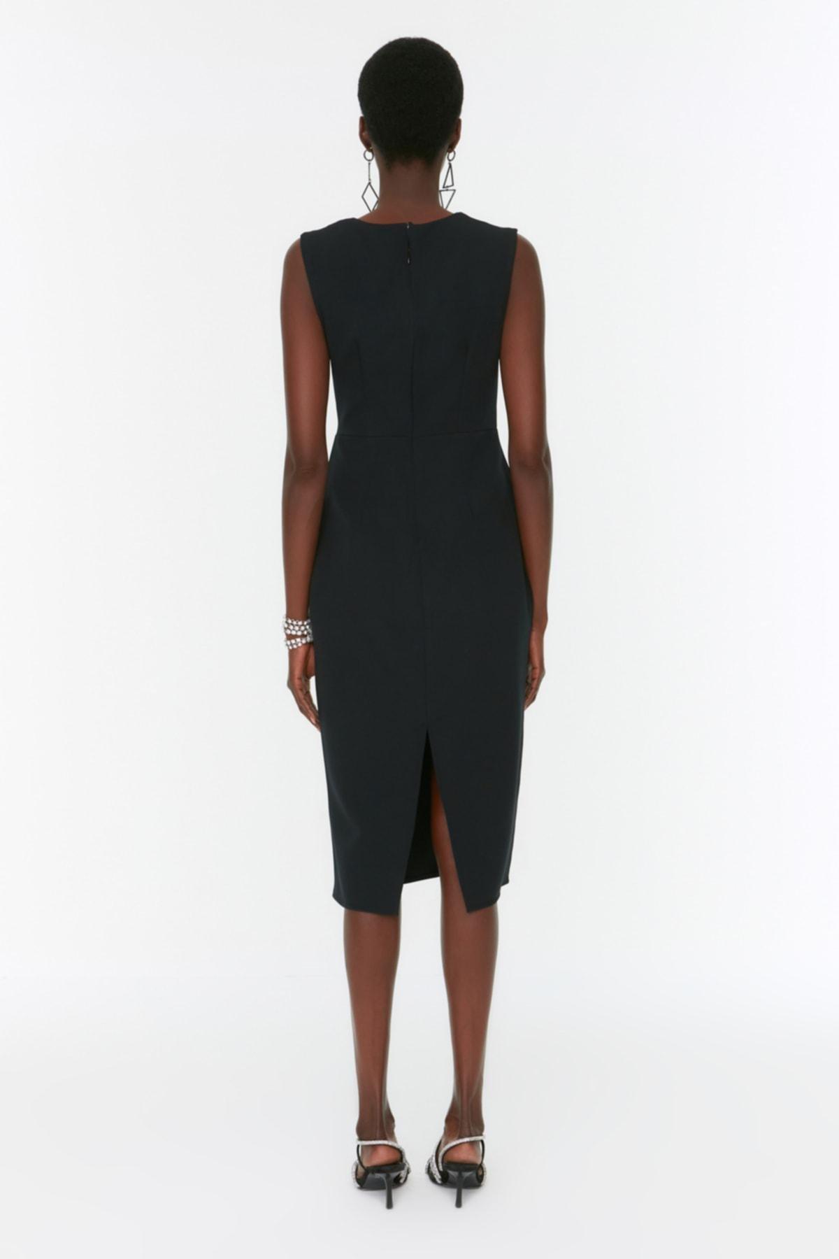 Black Bodycon Midi Dress, , large image number 4