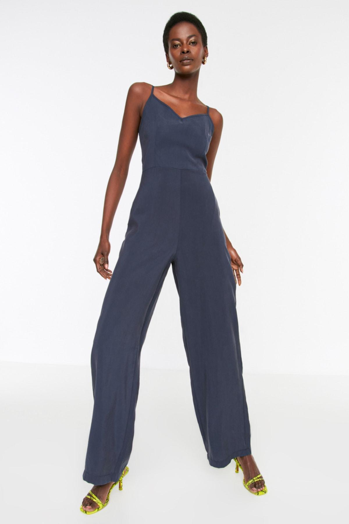 Navy cheap fitted jumpsuit