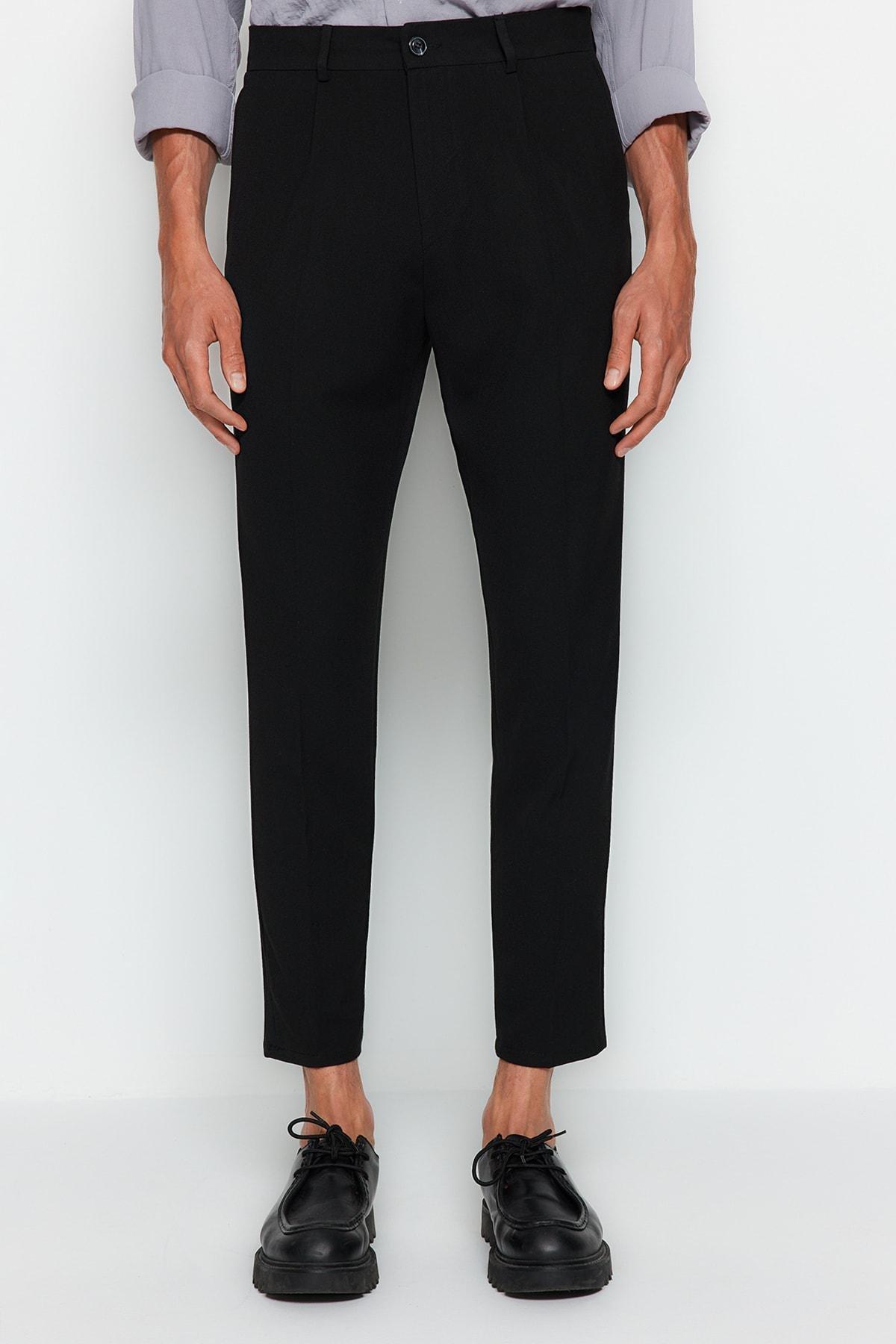 Black Regular Straight Pants, , large image number 1