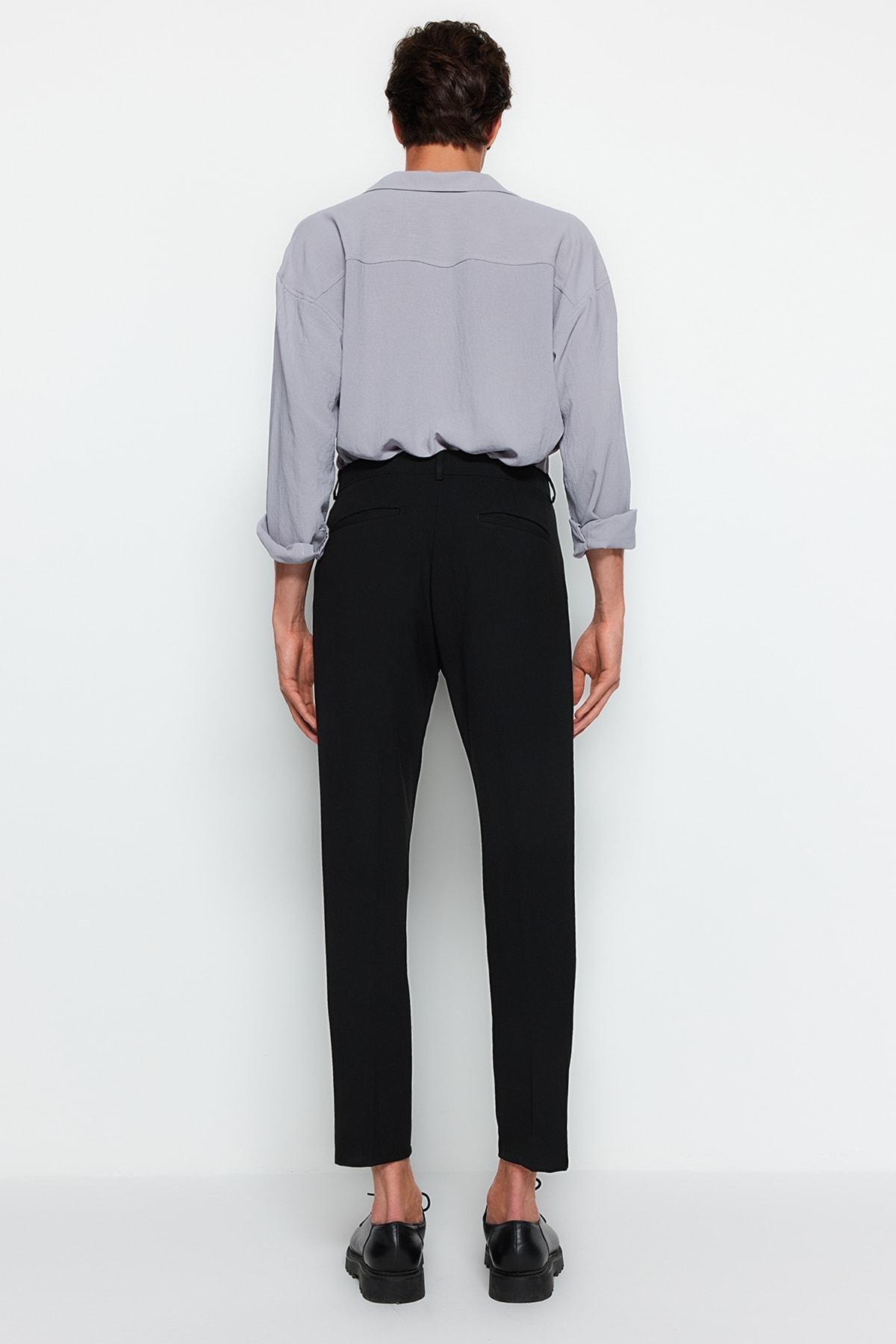 Black Regular Straight Pants, , large image number 6