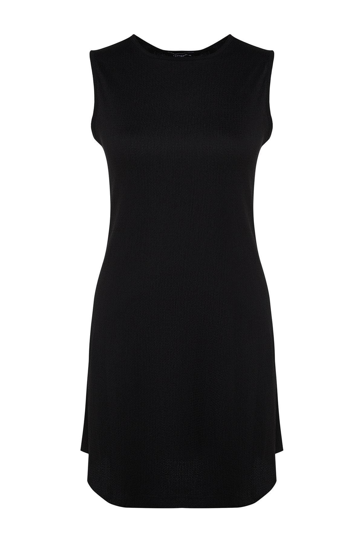 Black Midi Plus Dress, Black, large image number 5