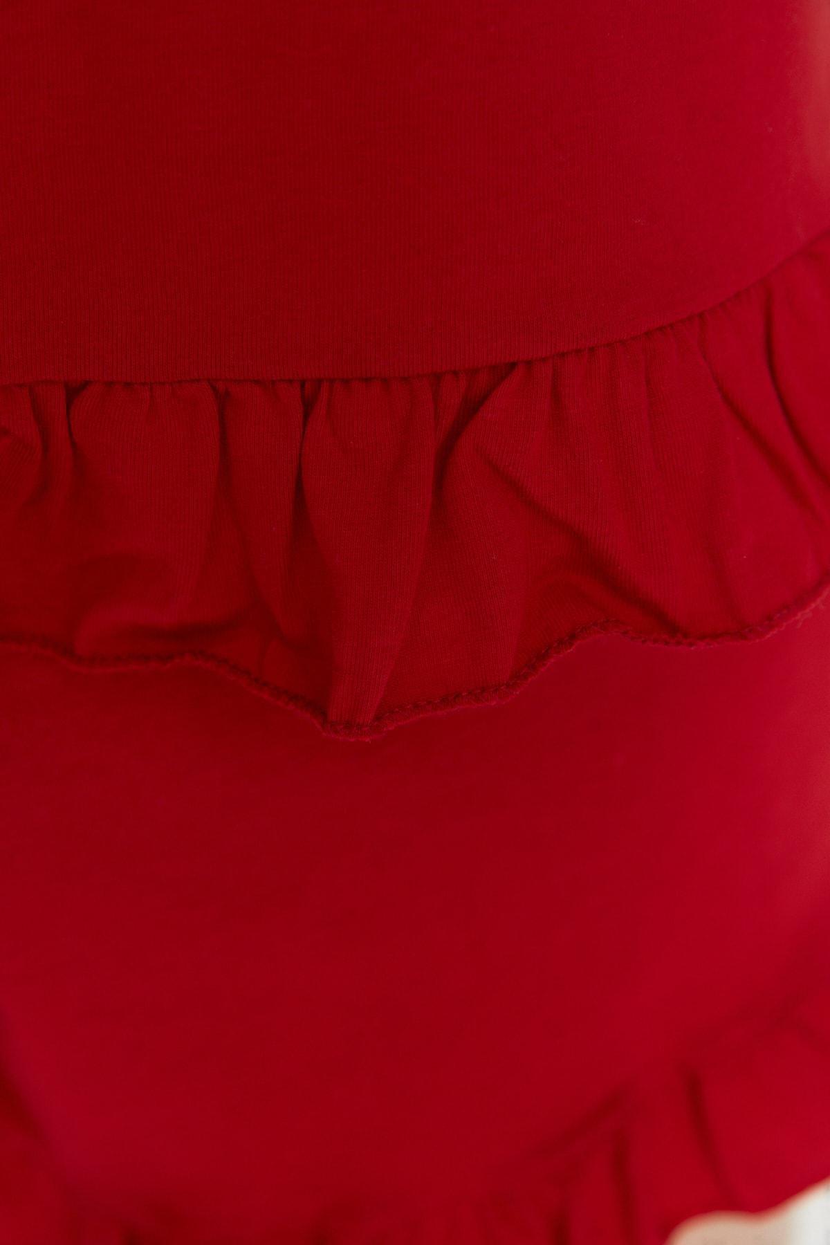 Red Plain Plus Size Pajama Set, Red, large image number 3