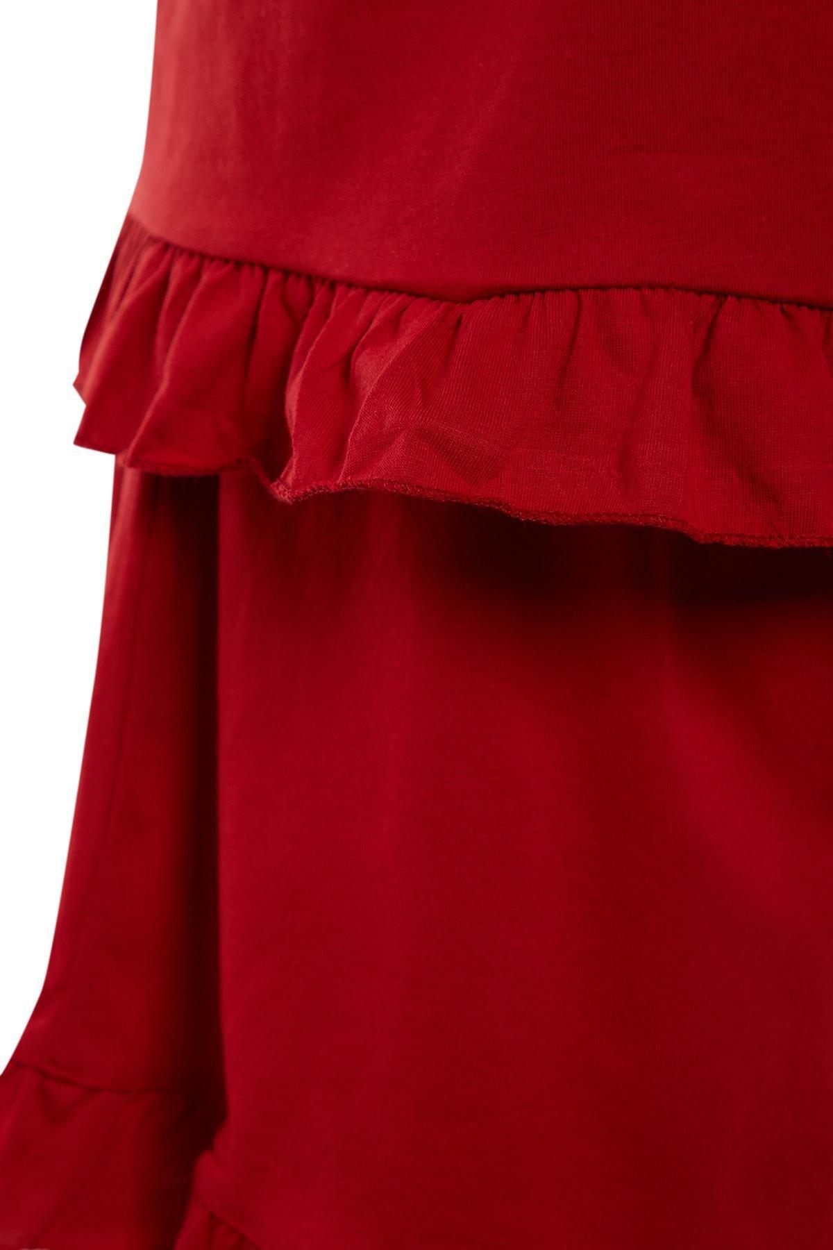 Red Plain Plus Size Pajama Set, Red, large image number 5