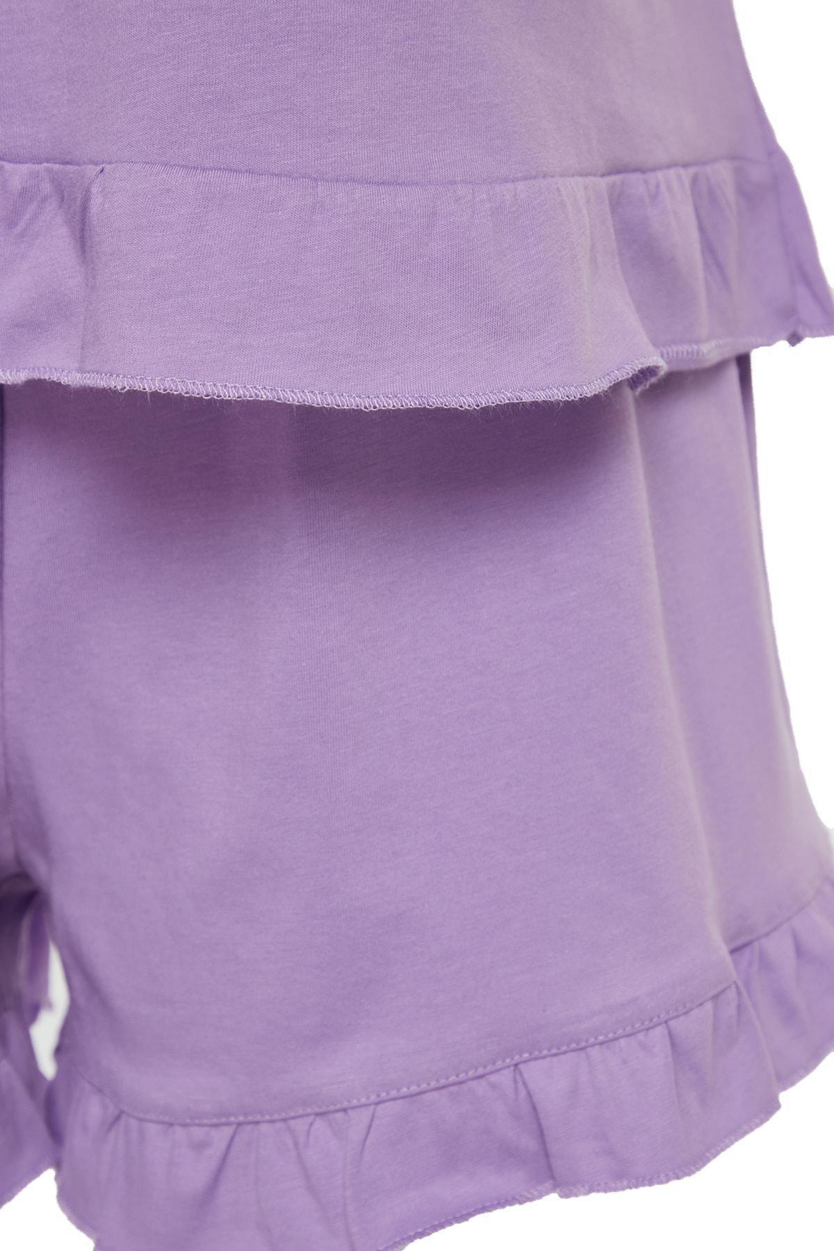Purple Plain Plus Size Pajama Set, , large image number 6