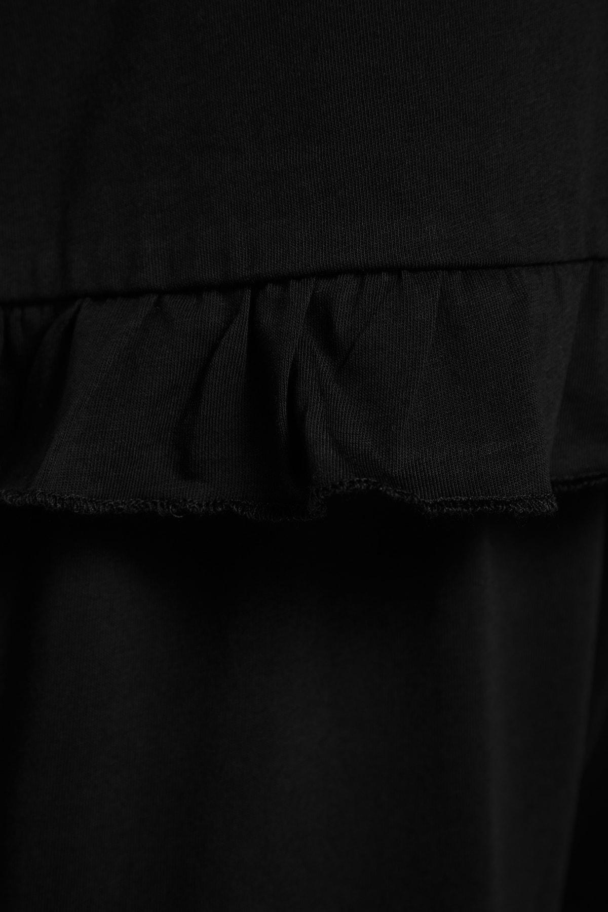 Trendyol - Black Plain Plus Size Pajama Set