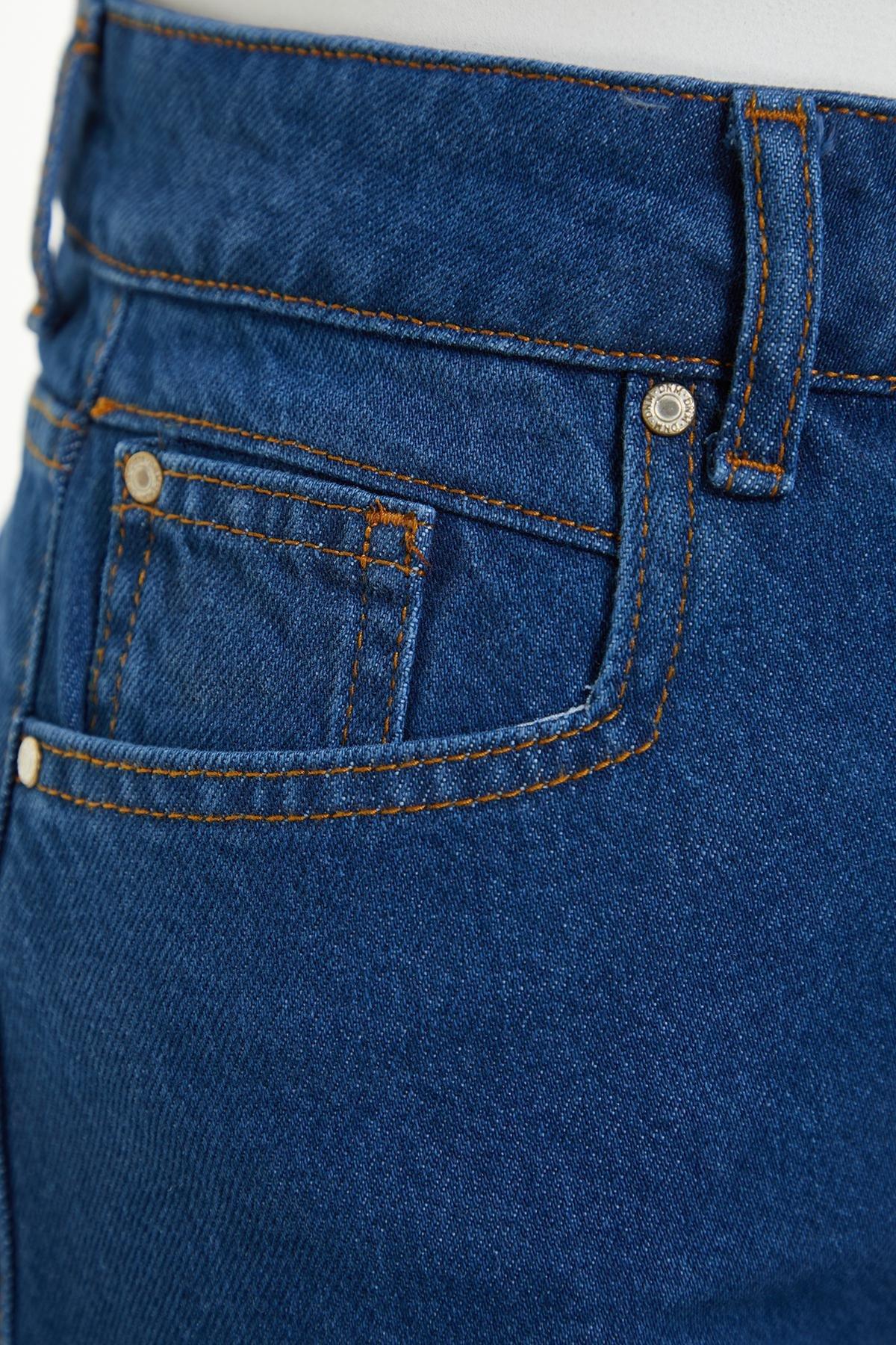Blue Ripped Denim Shorts, , large image number 6