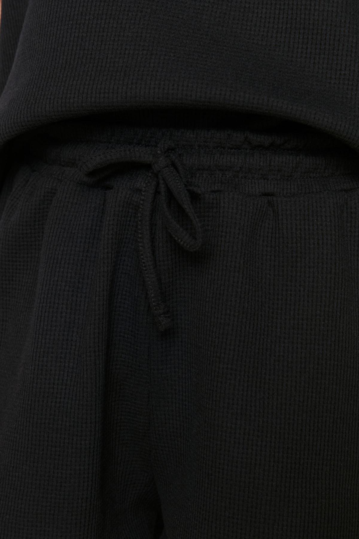 Black Plain Pajama Set, , large image number 4