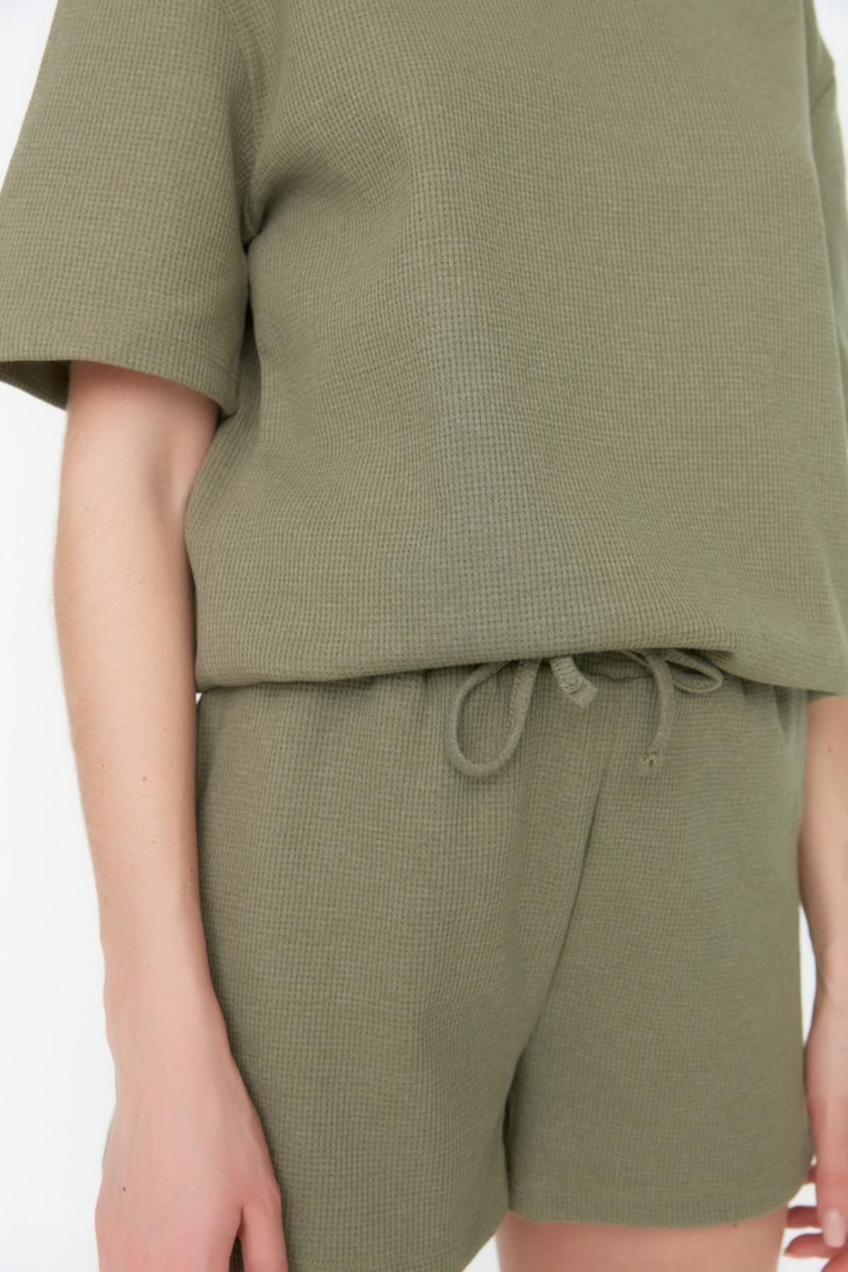 Khaki Plain Pajama Set, , large image number 2