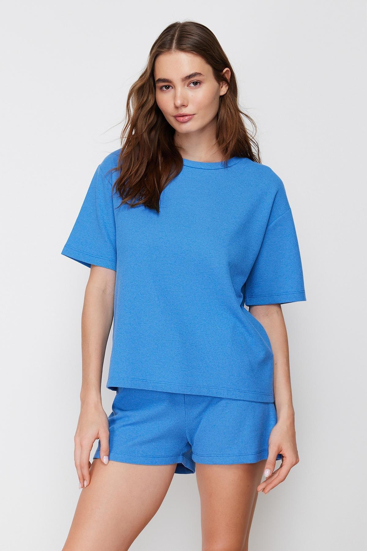 Blue Knitted Pyjamas Set, , large image number 1