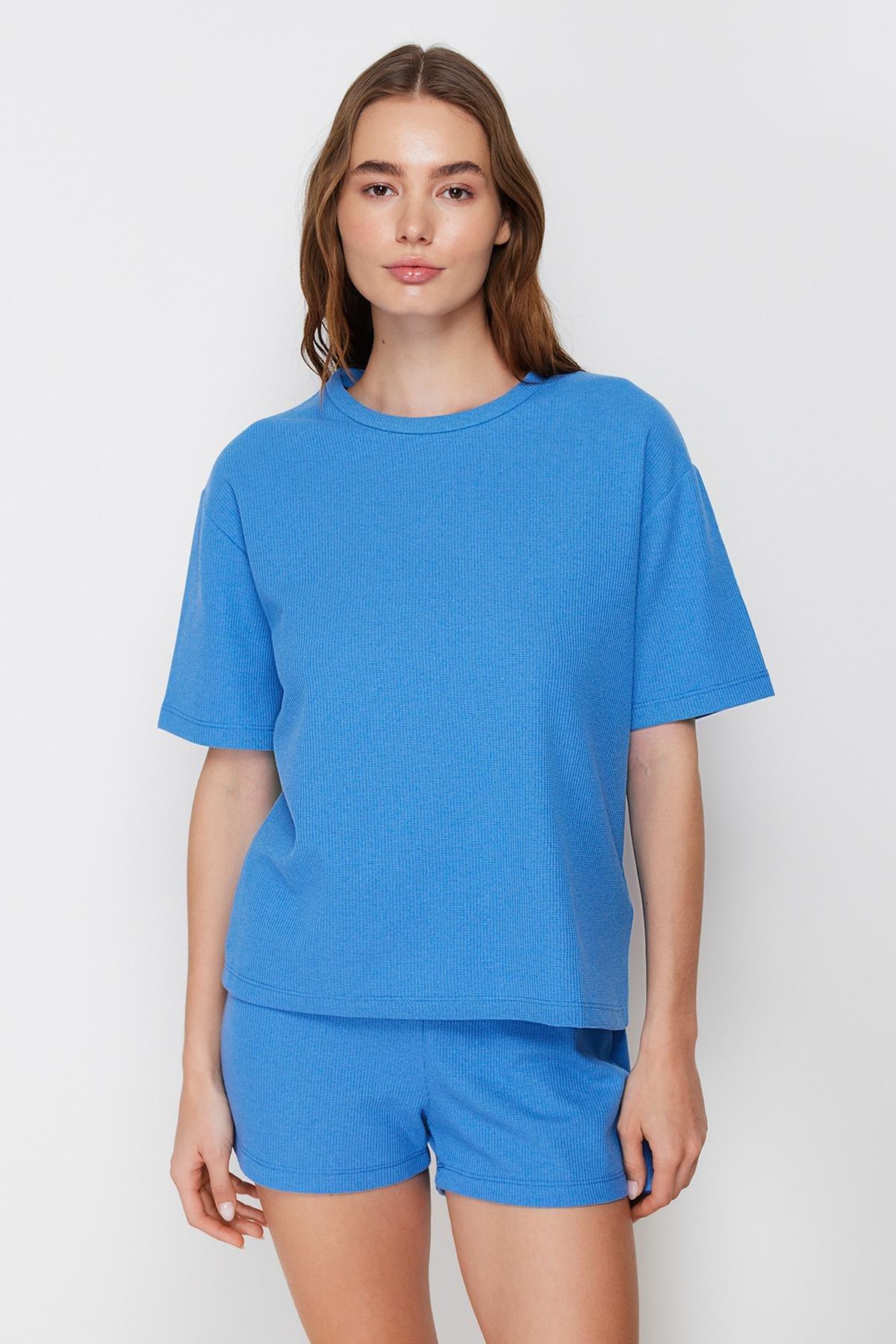 Blue Knitted Pyjamas Set, , large image number 3