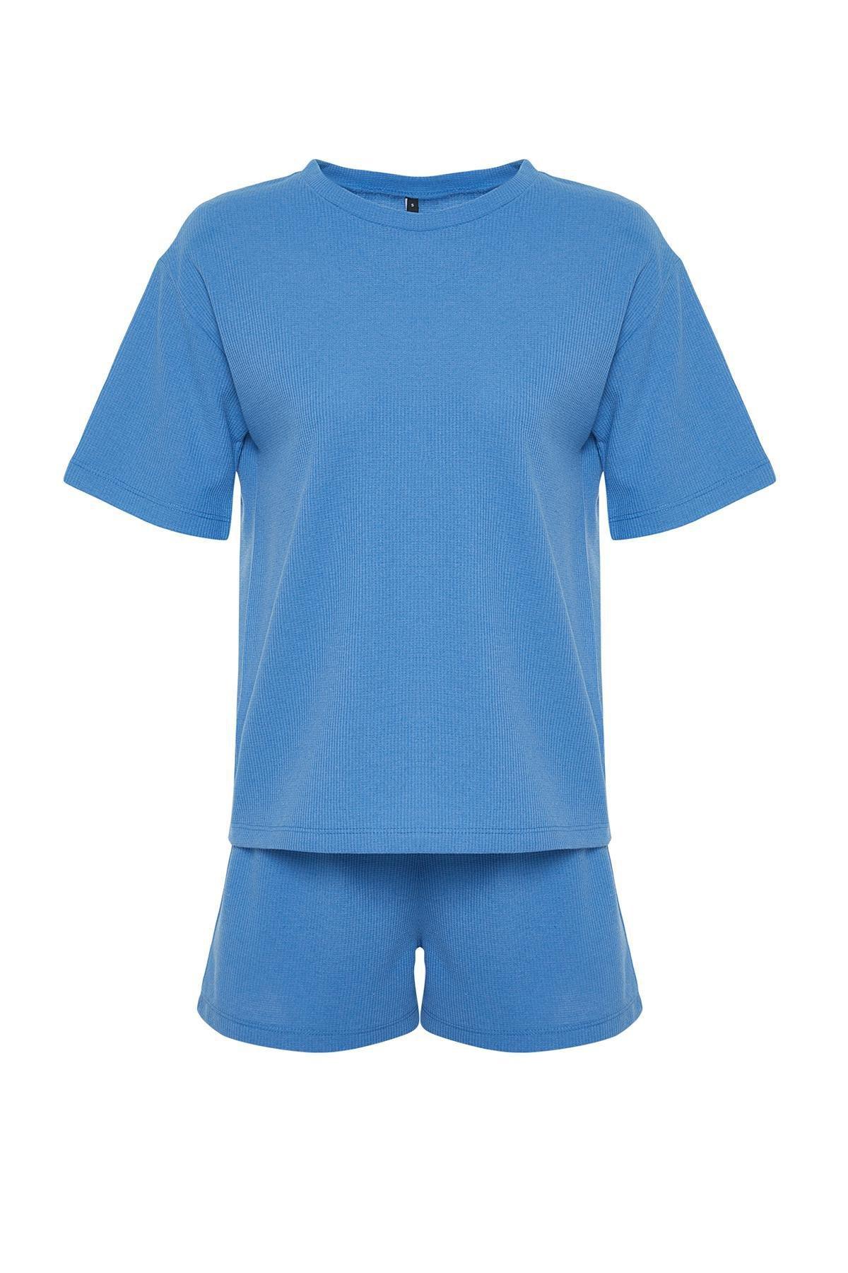 Blue Knitted Pyjamas Set, , large image number 6