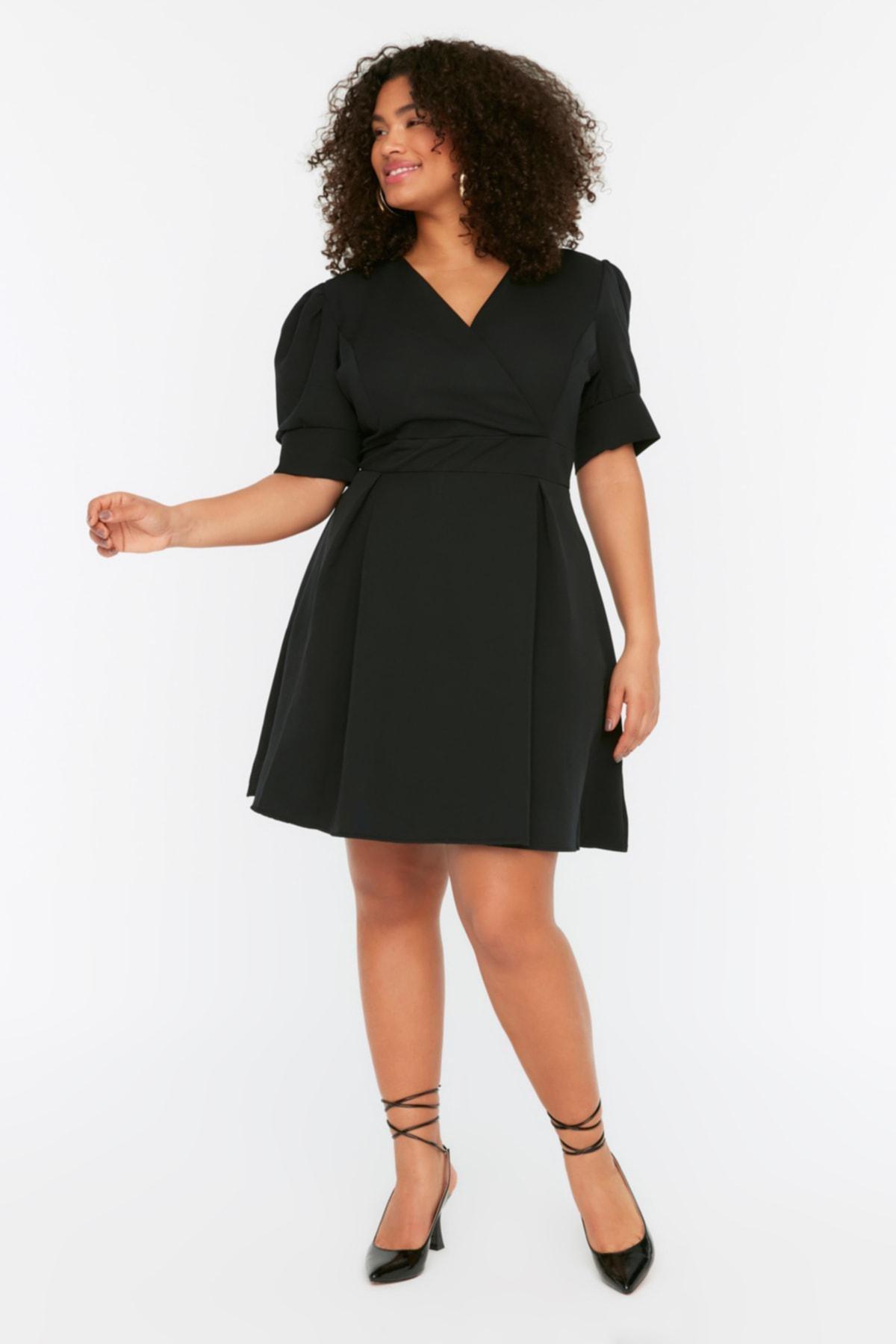 Black Basic Plus Size Dress, , large image number 1