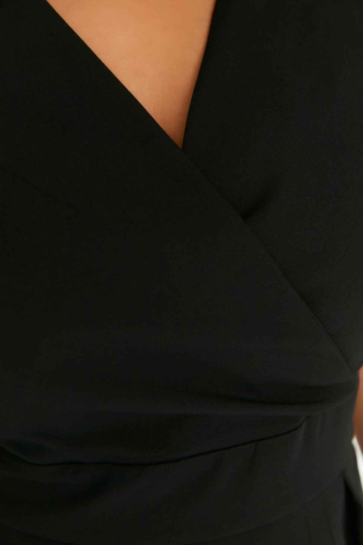 Black Basic Plus Size Dress, , large image number 3