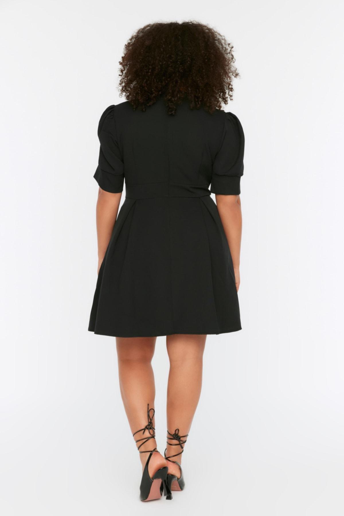 Black Basic Plus Size Dress, , large image number 4