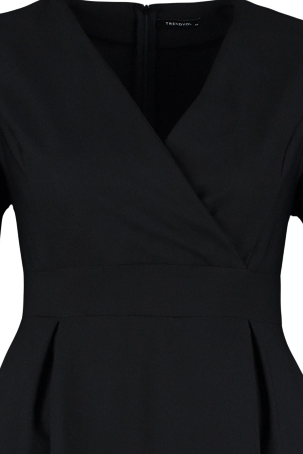 Black Basic Plus Size Dress, , large image number 6