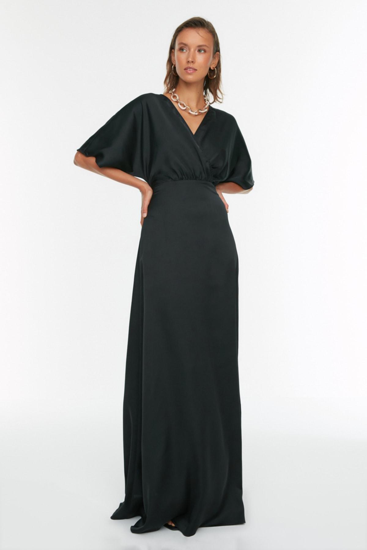 Black A-Line Occasionwear Maxi Dress, , large image number 0