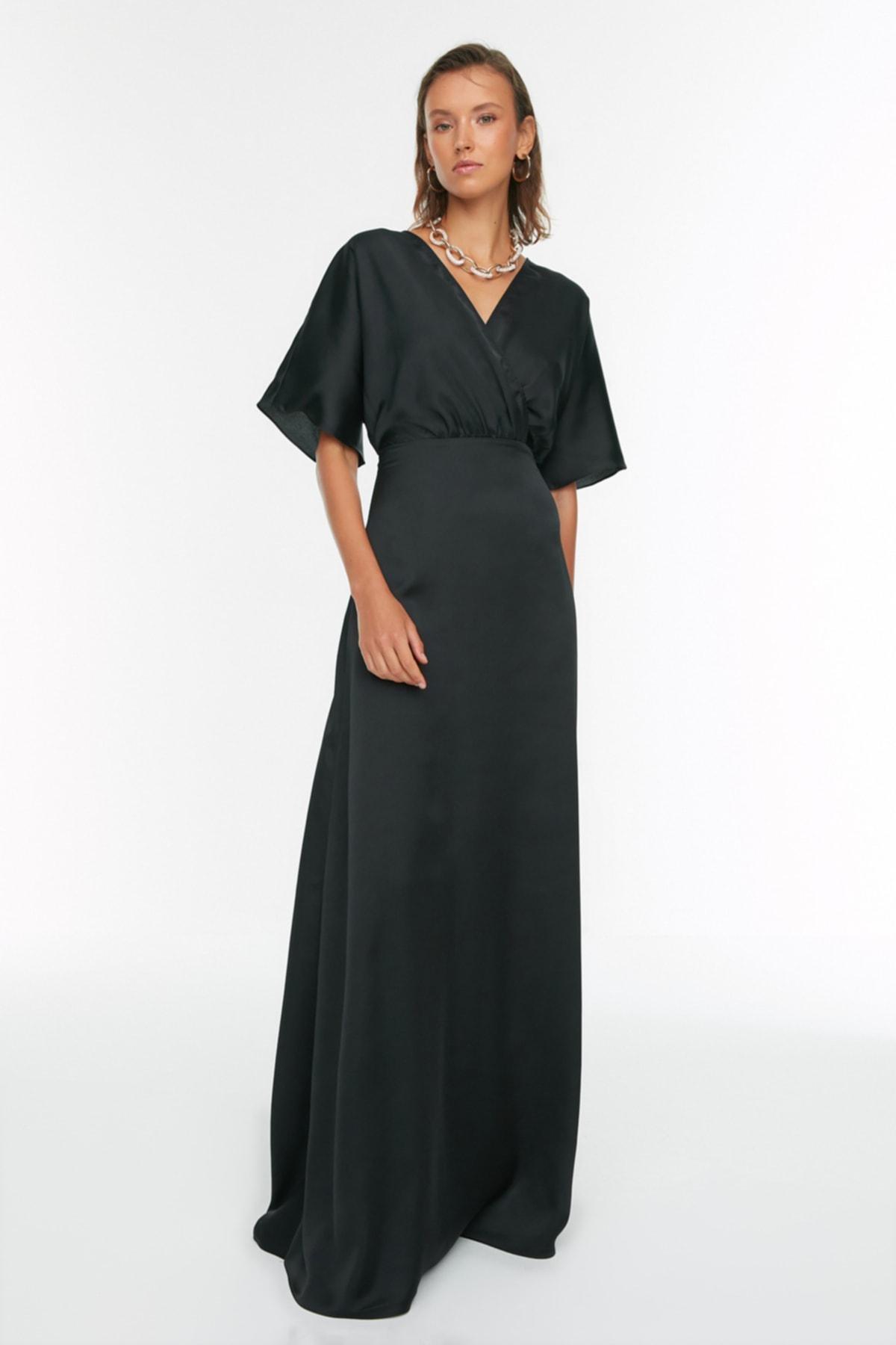 Black A-Line Occasionwear Maxi Dress, , large image number 3