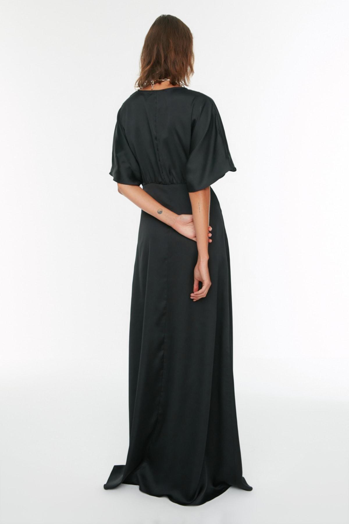 Black A-Line Occasionwear Maxi Dress, , large image number 4